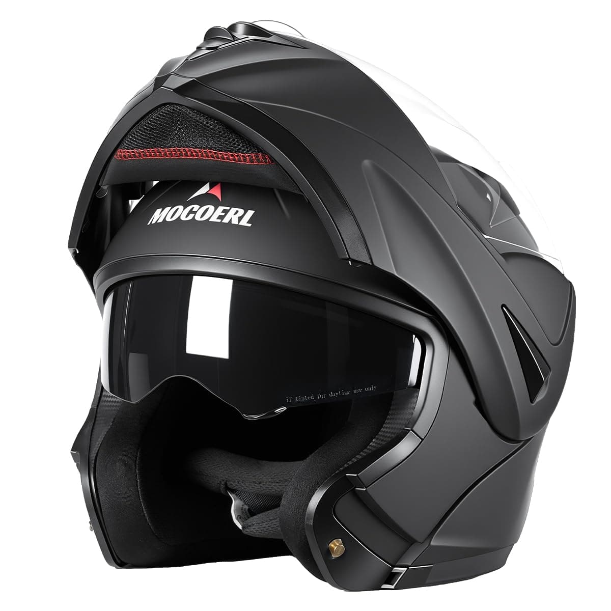 Casque Moto Homme Homologué, Casque modulable, Casque intégral pour Hommes et Femmes avec Protection de Menton renforcée, Double visière, Certification ECE 22.06, Noir Mat,Tailles S-XL