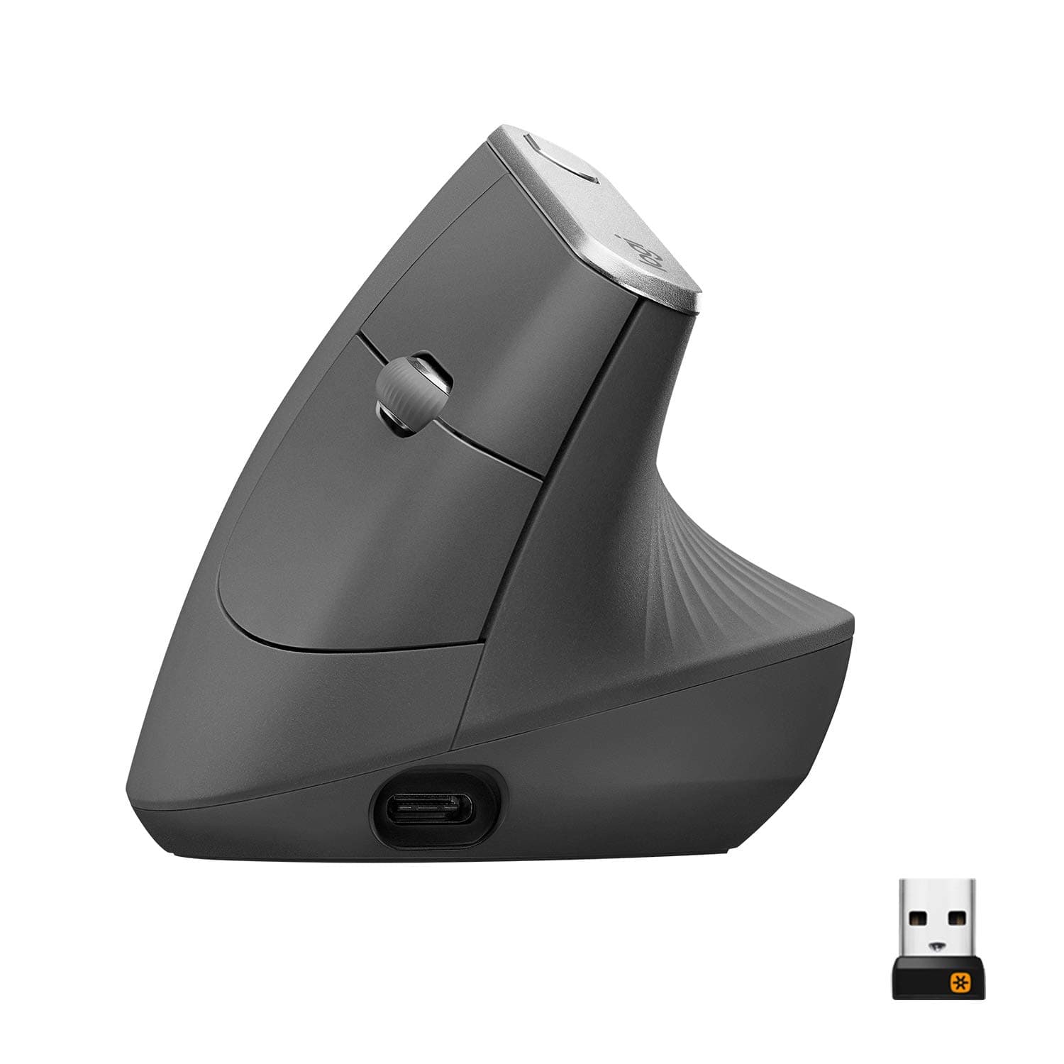 Logitech MX Vertical Souris Ergonomique sans Fil | Multi-Dispositifs, Bluetooth/2,4 GHz, Récepteur USB Unifying, 4000 PPP, 4 Boutons, Charge Rapide, PC/Mac/iPad OS - Graphite