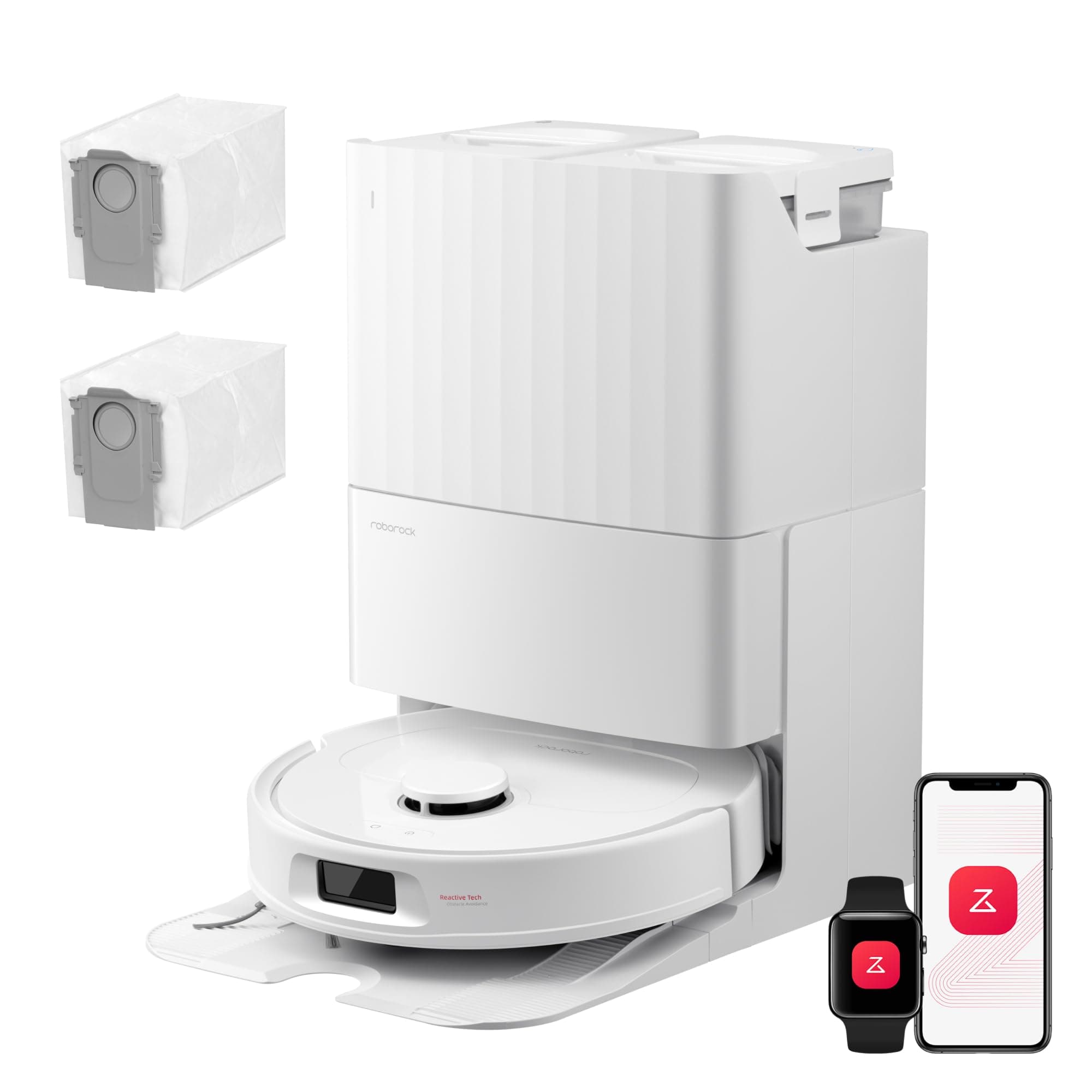 roborock Qrevo S Pro Set Robot Aspirateur Laveur 18 500 Pa, 45 °C Séchage à l’air Chaud, 75 °C Autonettoyant à Haute Température, Évitement d'obstacles et Navigation Intelligente, Anti-enchevêtrements