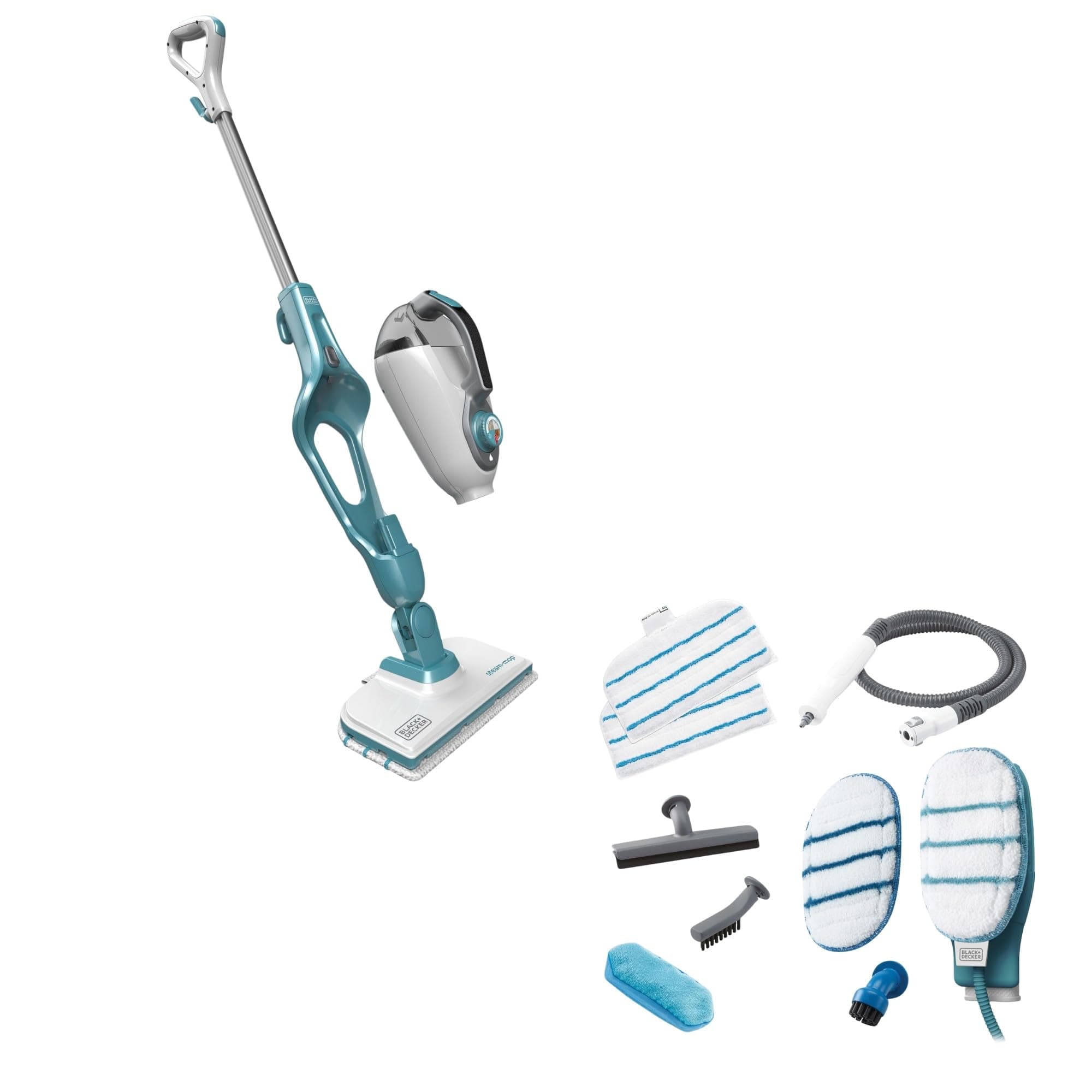 BLACK+DECKER Scopa a vapore 9 in 1, FSMH1351SM-QS | 1,3 kW, pulitore portatile e guanto SteaMitt inclusi