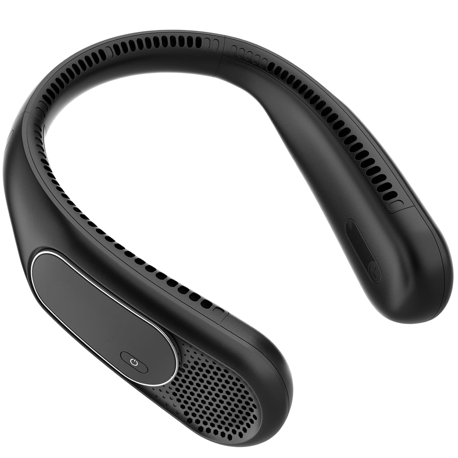 Dnenellr Ventilatore da Collo 6000mAh, Ventilatore Collo Senza Pale Portatile, 4 Velocità, Ricaricabile USB, Lunga Autonomia, per Viaggio, Ufficio ed Esterno (Nero antracite)