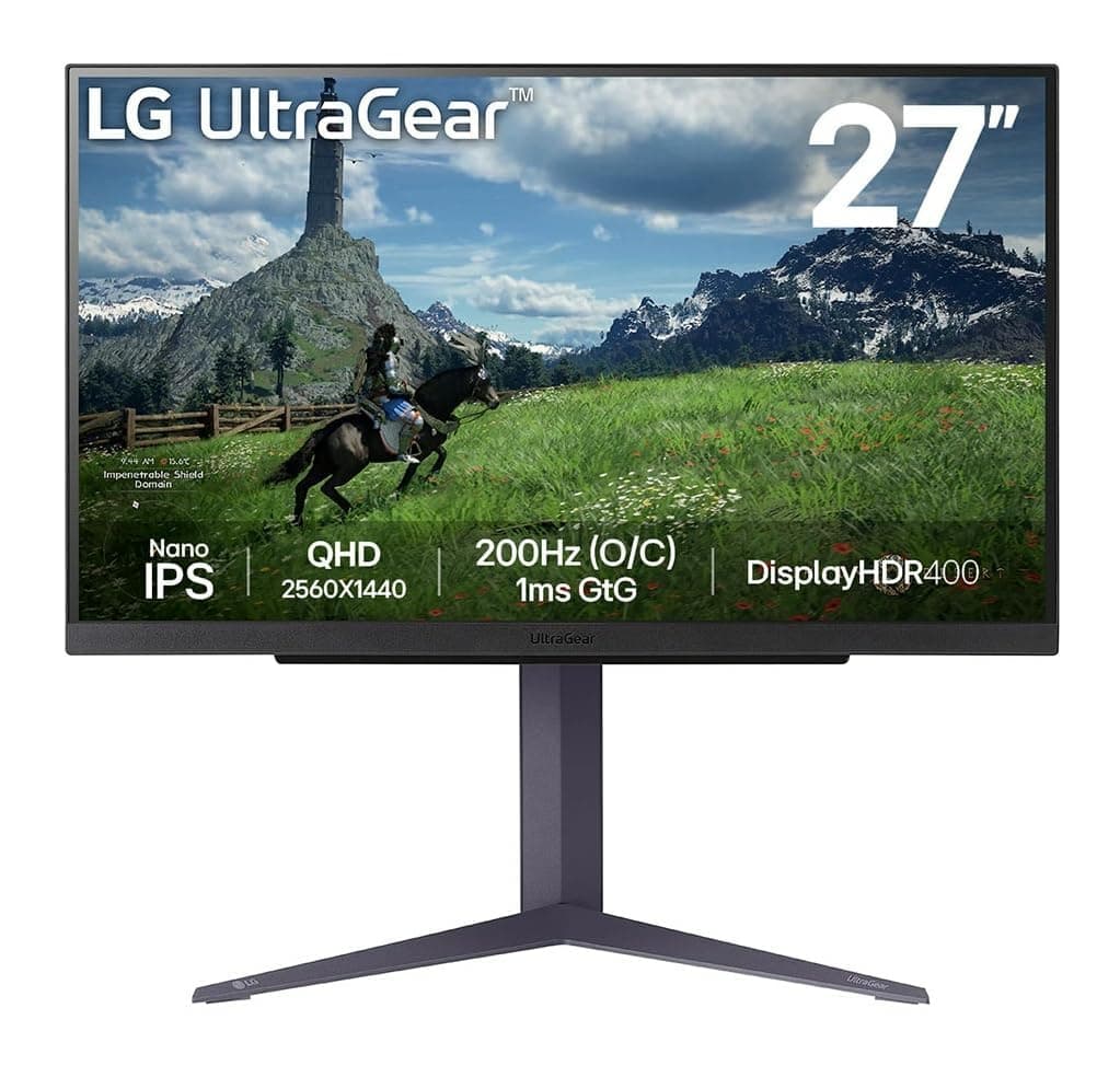 LG Ultragear™ 27GS85Q-B Ecran PC Gaming 27" - Dalle IPS résolution QHD (2560x1440), 1ms 180Hz (200Hz O/C), DisplayHDR™ 400, DCI-P3 98% (CIE1976), AMD FreeSync, Compatible NVIDIA G-Sync