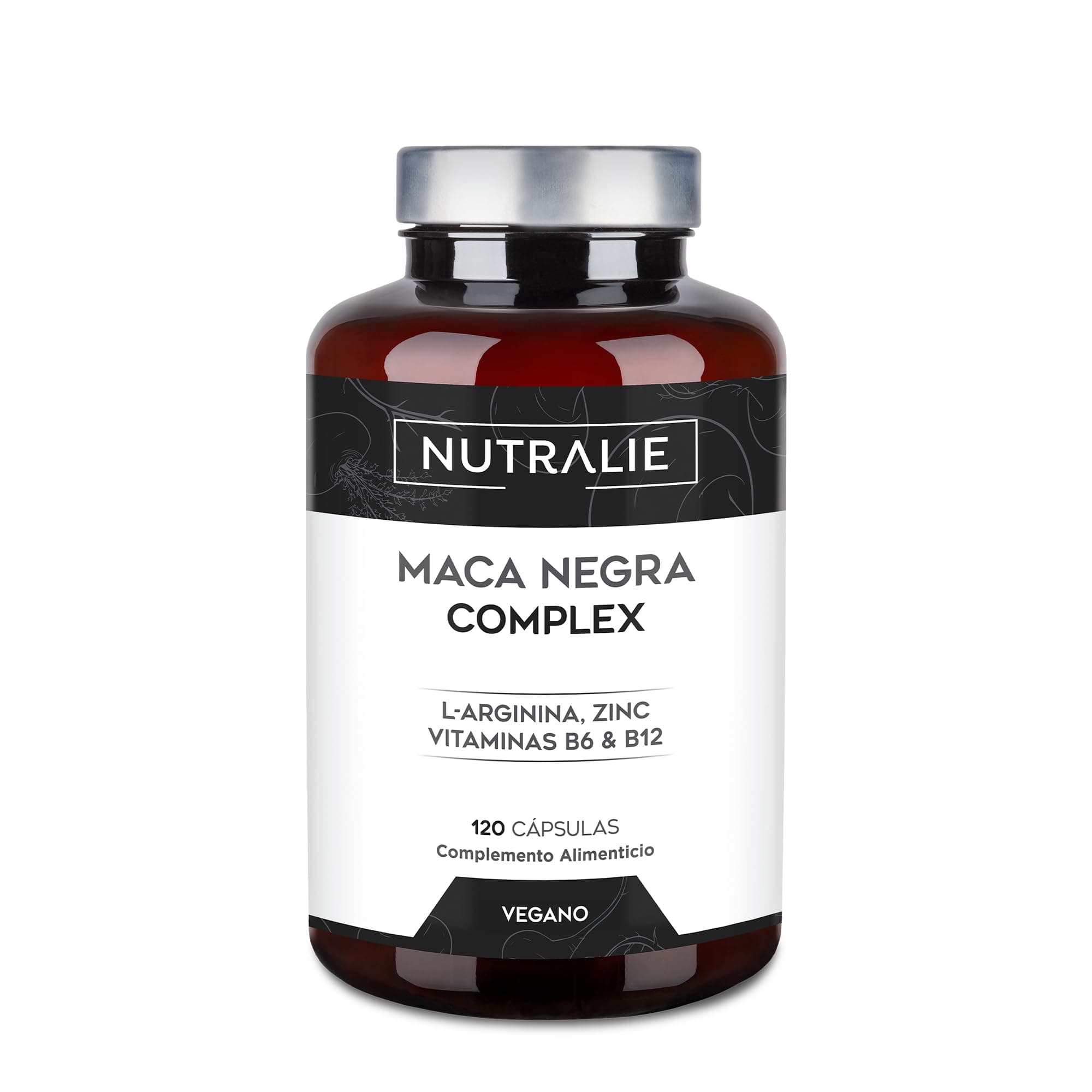 Maca Negra Andina 32.000mg Potencia 20:1 + L-Arginina Zinc | B6 B12, Maca Peruana para Hombre y Mujer, 120 Cápsulas Black Maca Complex Nutralie