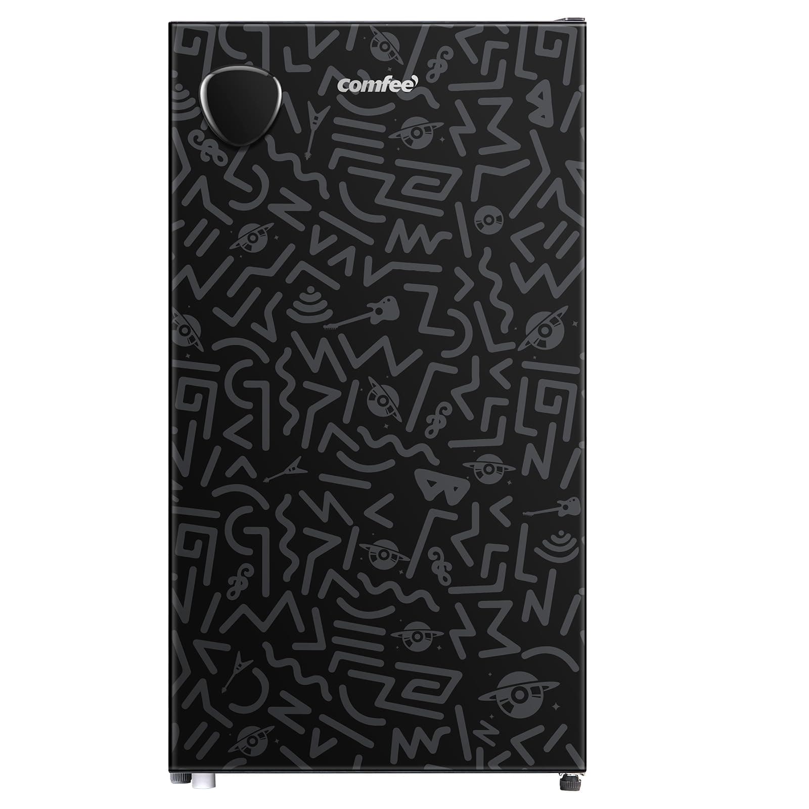 Comfee' RCD92BF2EUY(E) Réfrigérateur 1 Porte 88 L, Réfrigérateur Compact Sous Plan, Température Réglable, Faible Niveau Sonore, Mini Frigo Pose Libre, Porte Réversible, Noir
