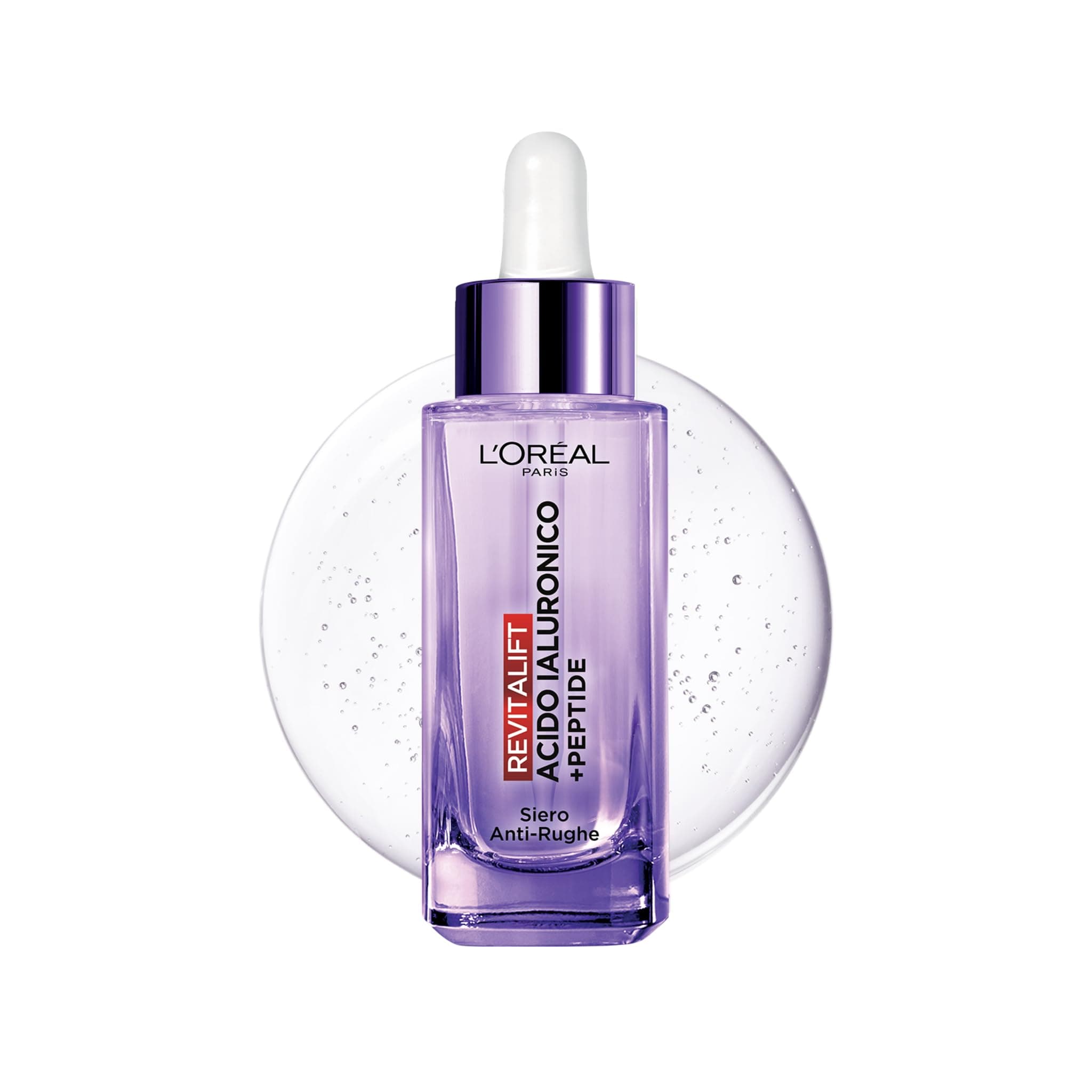 L'Oréal Paris Siero Viso Anti-Rughe, Per Tutti i Tipi di Pelle, Azione Rimpolpante e Idratante, Pelle Soda e Levigata, Arricchito con Formula Concentrata con HA e PDRN, Revitalift Filler, 30 ml