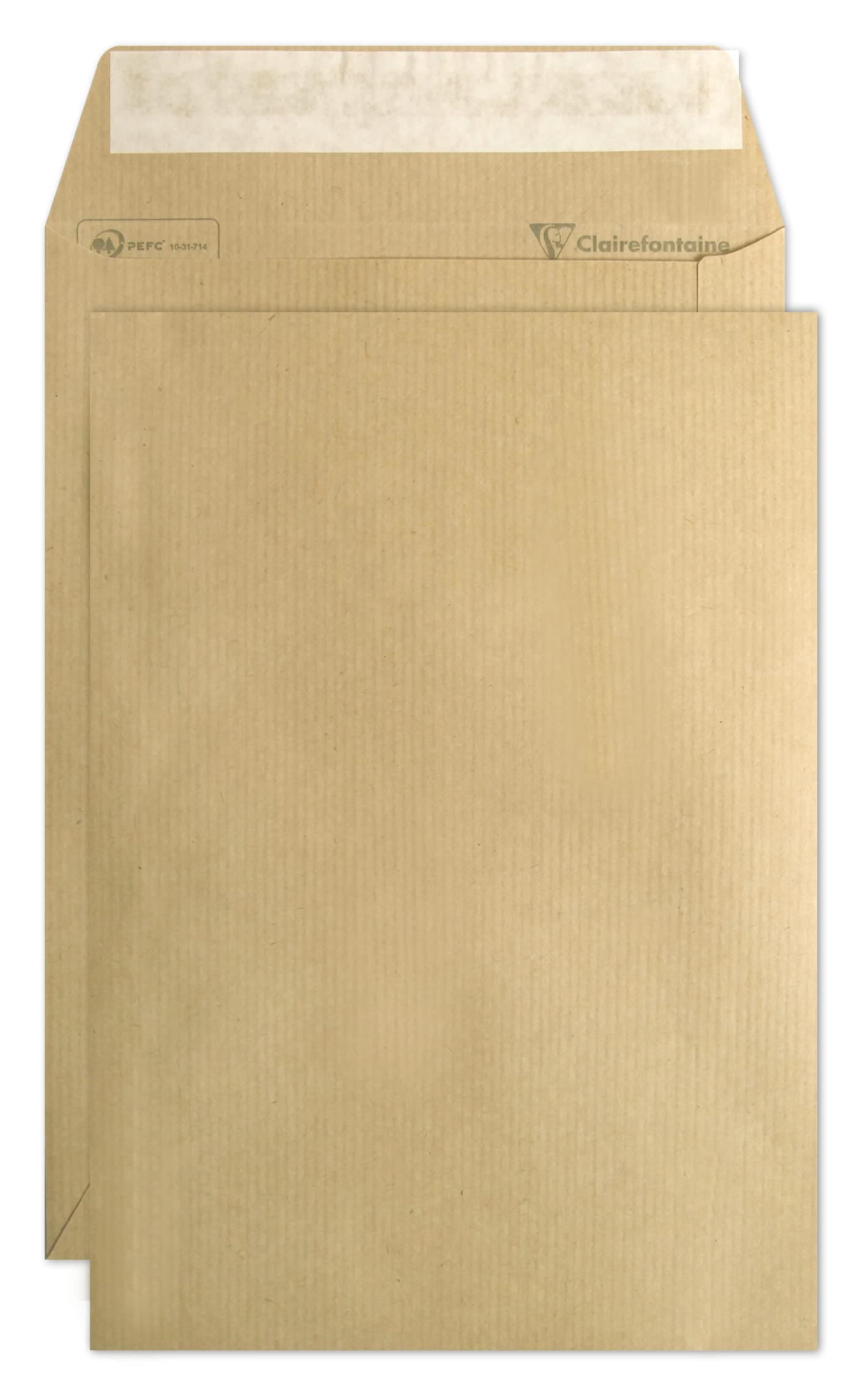 Clairefontaine 742C - Boite de 500 Pochettes Kraft Milleraies Brun C5-162x229 mm - Auto-Adhésives - 90g/m²