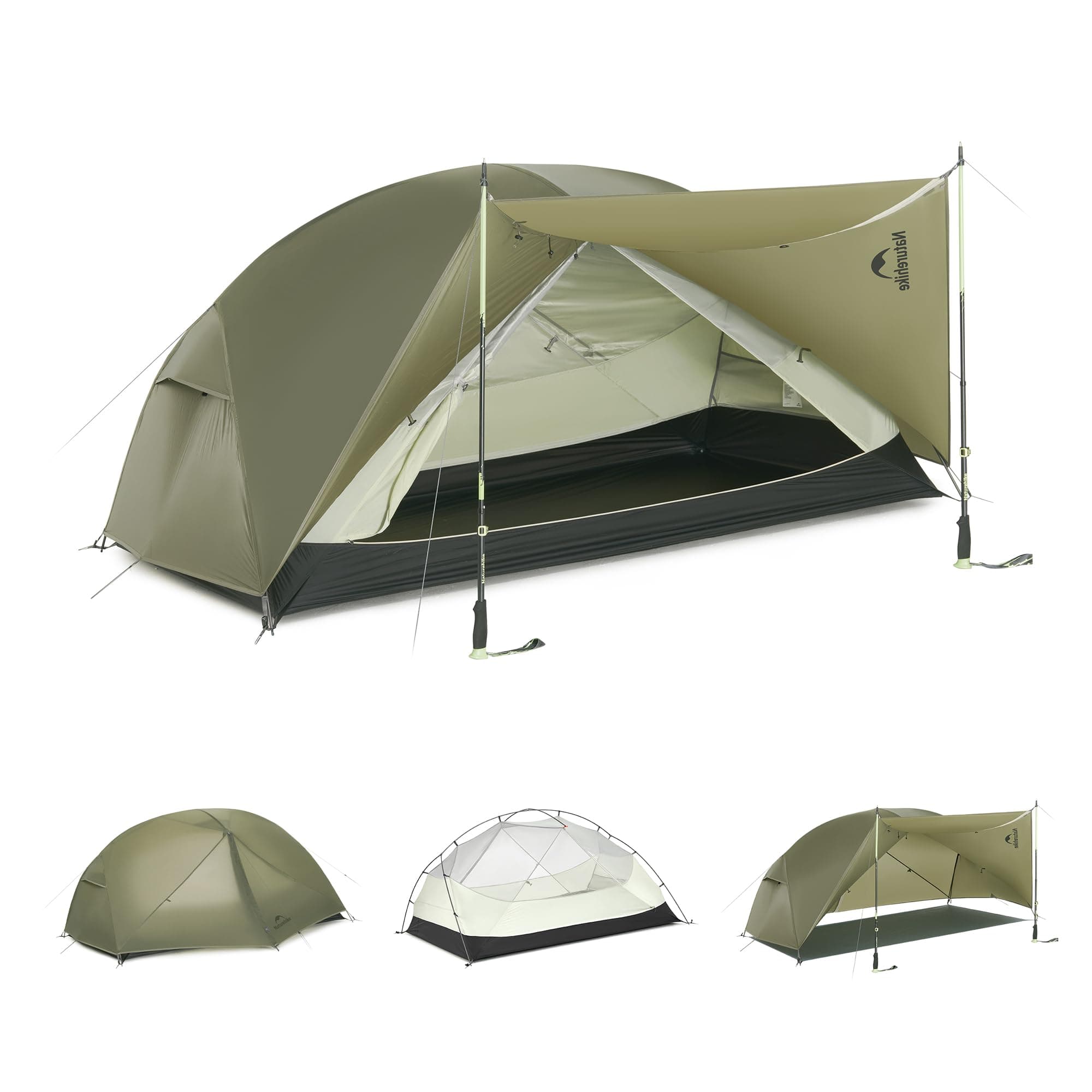 Naturehike Mongar Pro Tente de trekking ultra légère coupe-vent imperméable portable pour 1, 2 et 3 personnes 3-4 saisons pour le camping et la randonnée