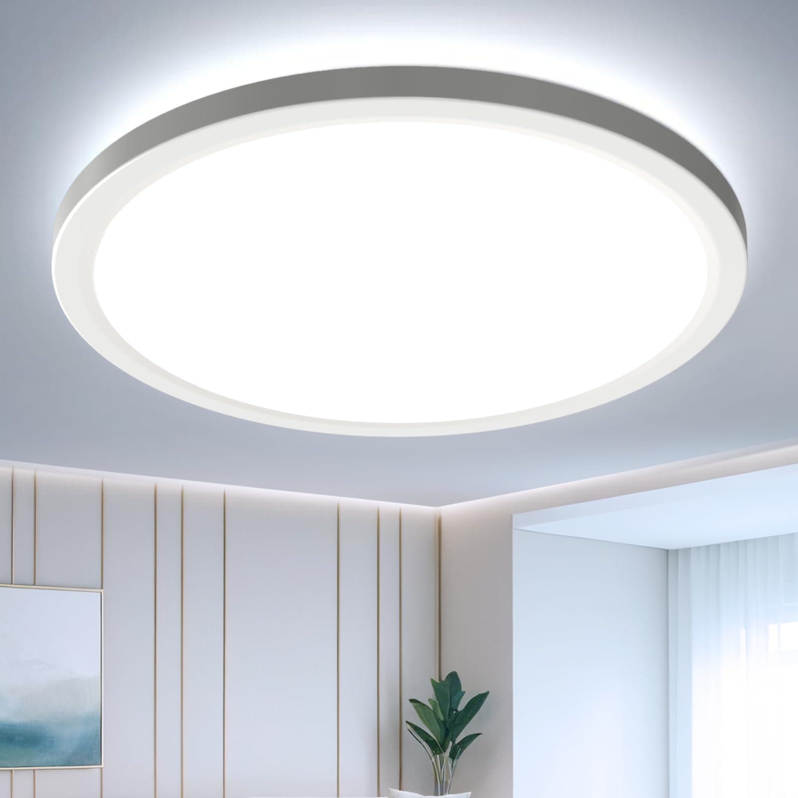 EASY EAGLE Plafoniera LED Soffitto, 6500K Lampadario LED Bagno, Moderna Lampada Soffitto Luce per Camera da Letto Cucina Soggiorno 18W 22CM