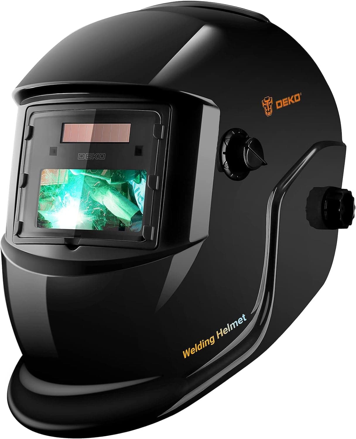 DEKO Careta Soldar de Color Verdadero, Grande Pantalla Grande Casco de Soldador Oscurecimiento Automático Energía Solar, Trabajar Largas Horas, Batería Intercambiable