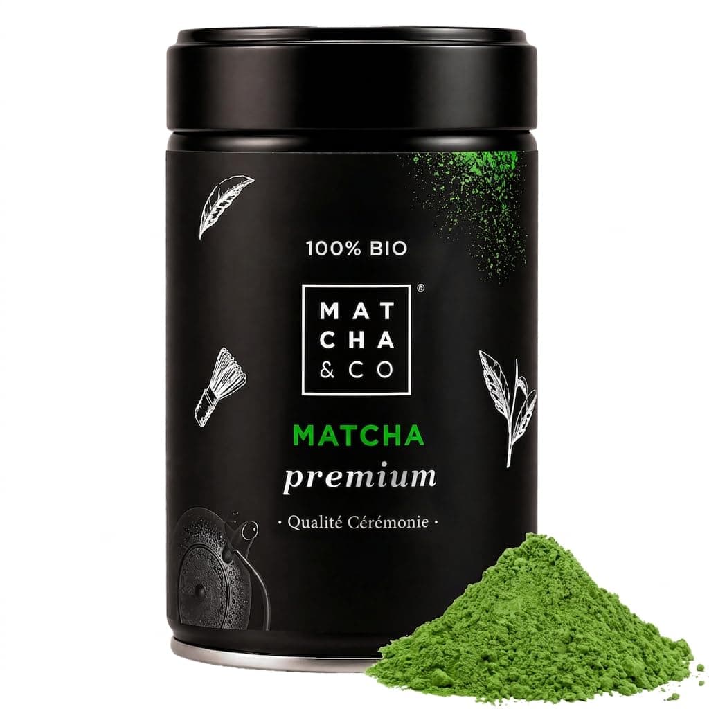 Matcha & CO | Thé Matcha Cérémoniel Biologique – Sans Pesticides – Qualité Supérieure – Poudre de Thé Vert Japonais – 80 g