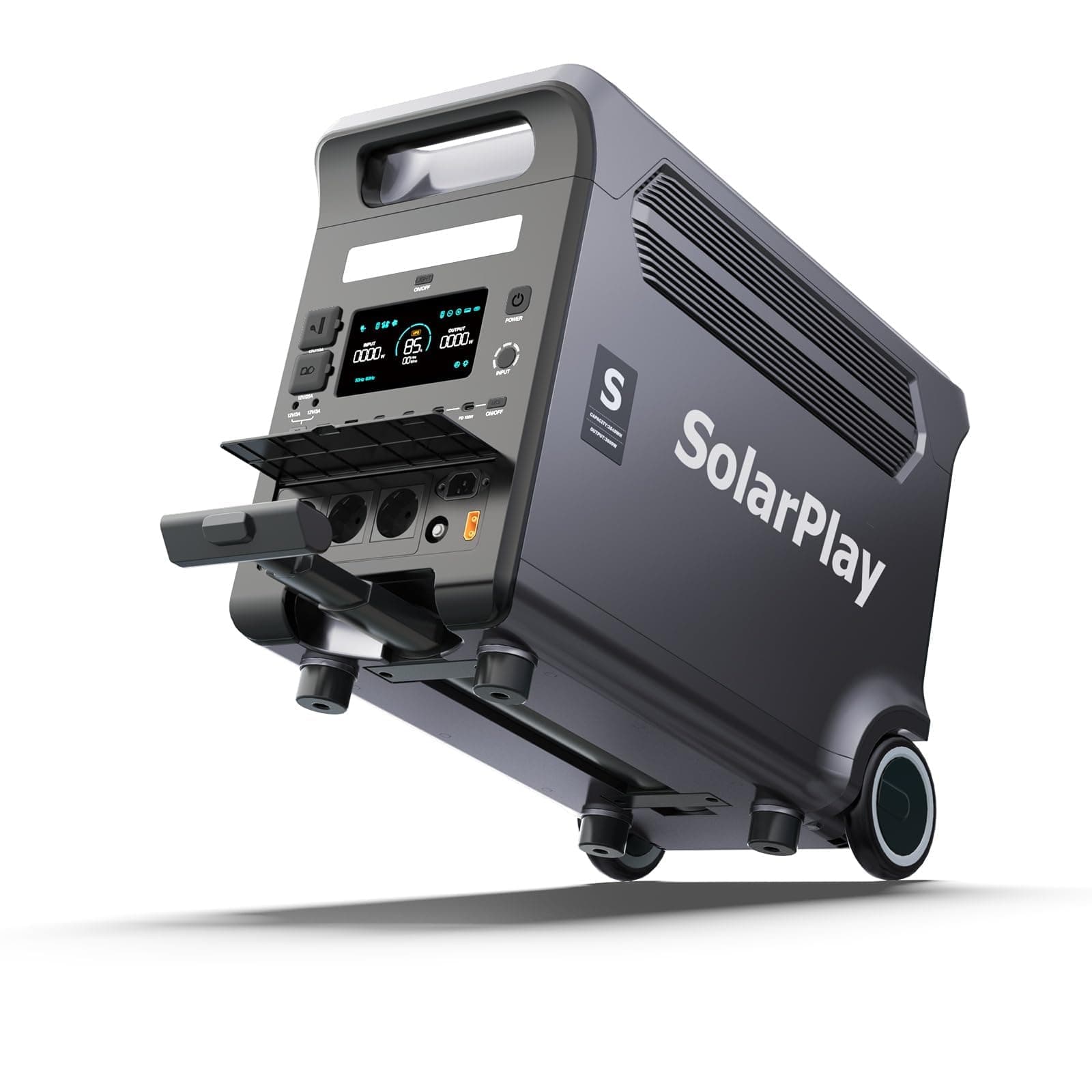 SolarPlay Q3600 Estación de Energía Portátil 3600 W, Generador Solar Incluir Salida CA 3600W (Pico 5500W), Batería LiFePO4 3840Wh, Respaldo para Hogar, Acampadas y Autocaravanas