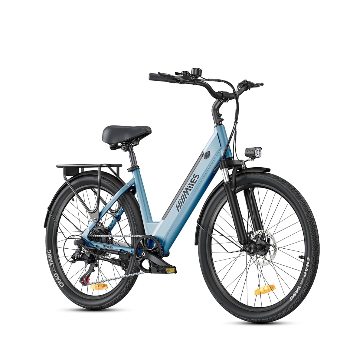 HillMiles Bici Elettrica Per Adulti Da 26", 7 Velocità Bicicletta Elettrica da 36V 13Ah Batteria Rimovibile, 25km/h & Autonomia di 80-100km E-bike Per Pendolari Urbani, IP65 impermeabile (Grey)