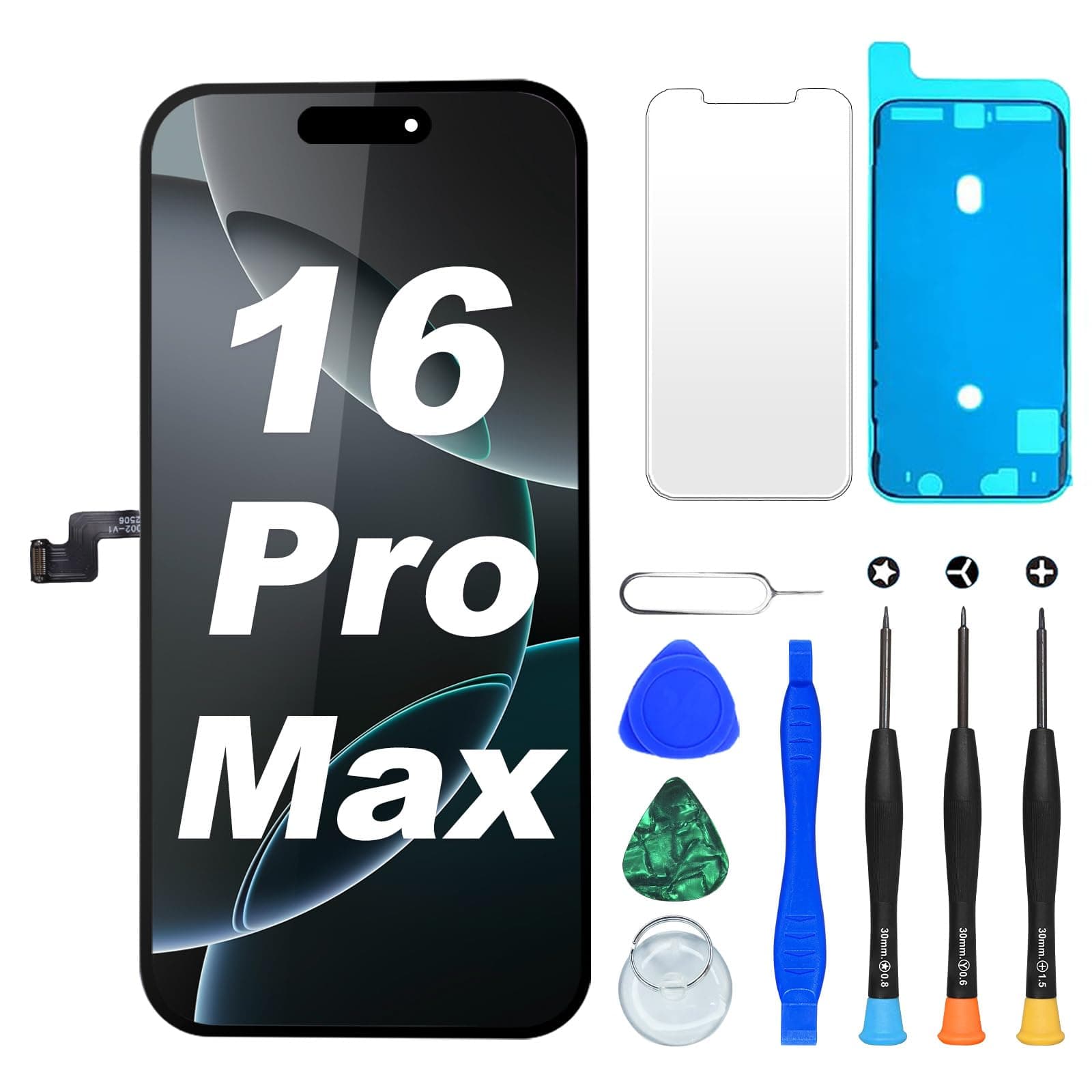 DIGI4U Écran pour iPhone 16 Pro Max LCD, 6,9" True Tone Display Face ID Écran Tactile 3D de Remplacement pour iPhone 16 Pro Max avec kit de réparation