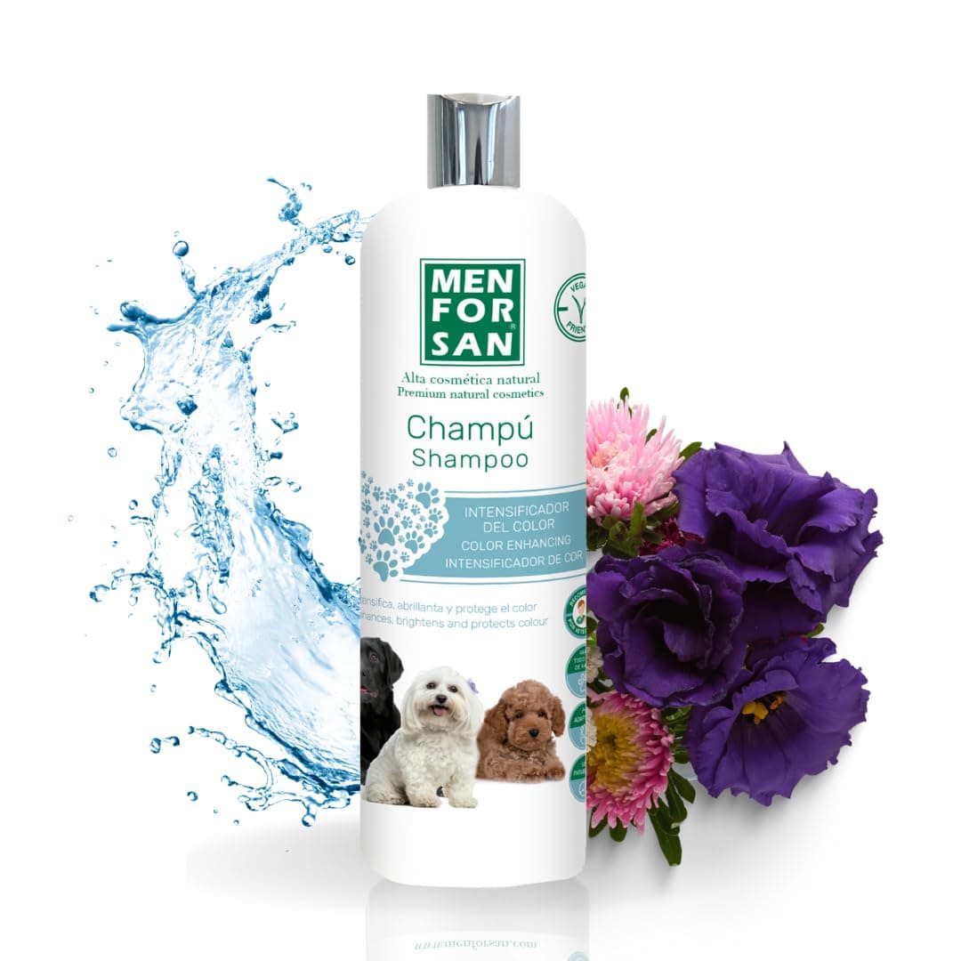 MENFORSAN Champú Intensificador de Color para Perros 1L, Intensifica y Protege el Color, Aporta Brillo, Producto Vegano (el embalaje puede variar)