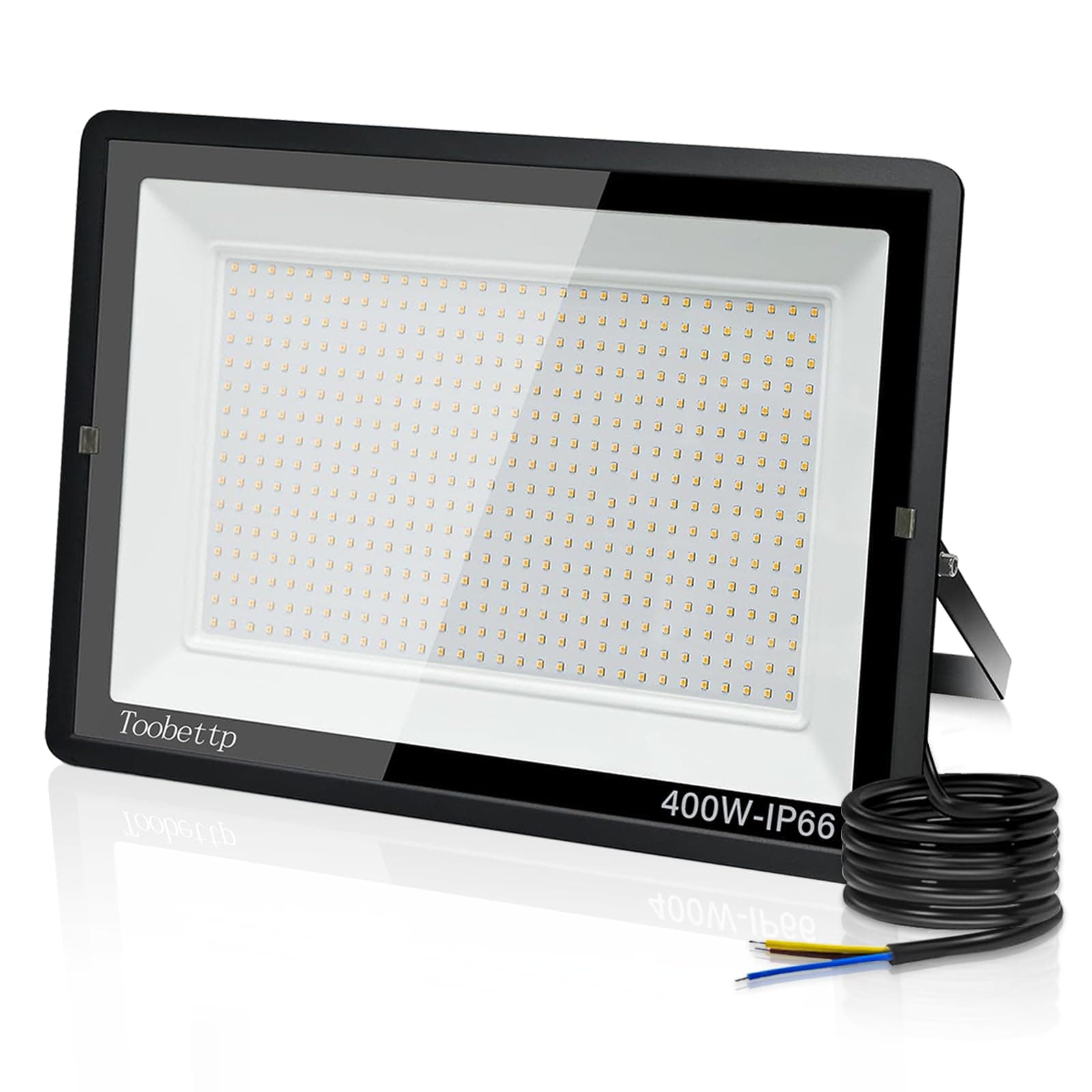 toobettp 400W Foco LED Exterior, 40000LM Focos Led un Alto Brillo de 6500K Luz Blanca Fría, IP66 Impermeable Aplique Pared para Garaje Jardín Patio Parque