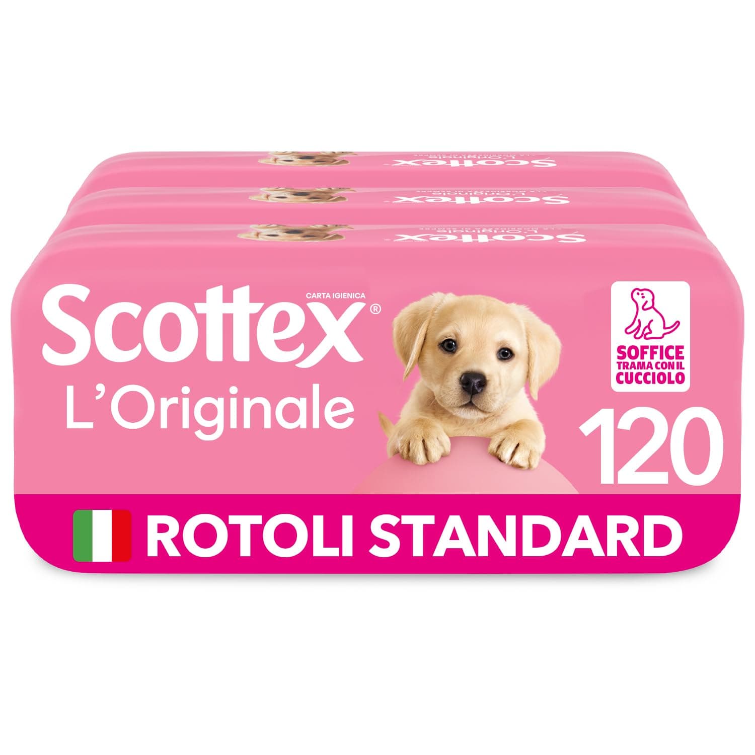 Scottex L'Originale Carta Igienica, Morbida e Assorbente, Pacco Scorta, Fatto in Italia, 120 Rotoli
