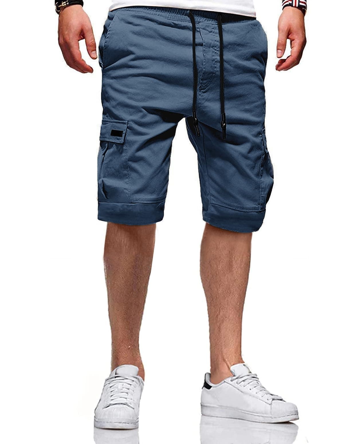 JACKETOWN Pantaloncini Uomo Pantaloncini Cargo Uomo Bermuda in Cotone Pantaloni Casual Estivi Elasticizzati in Vita con Tasche