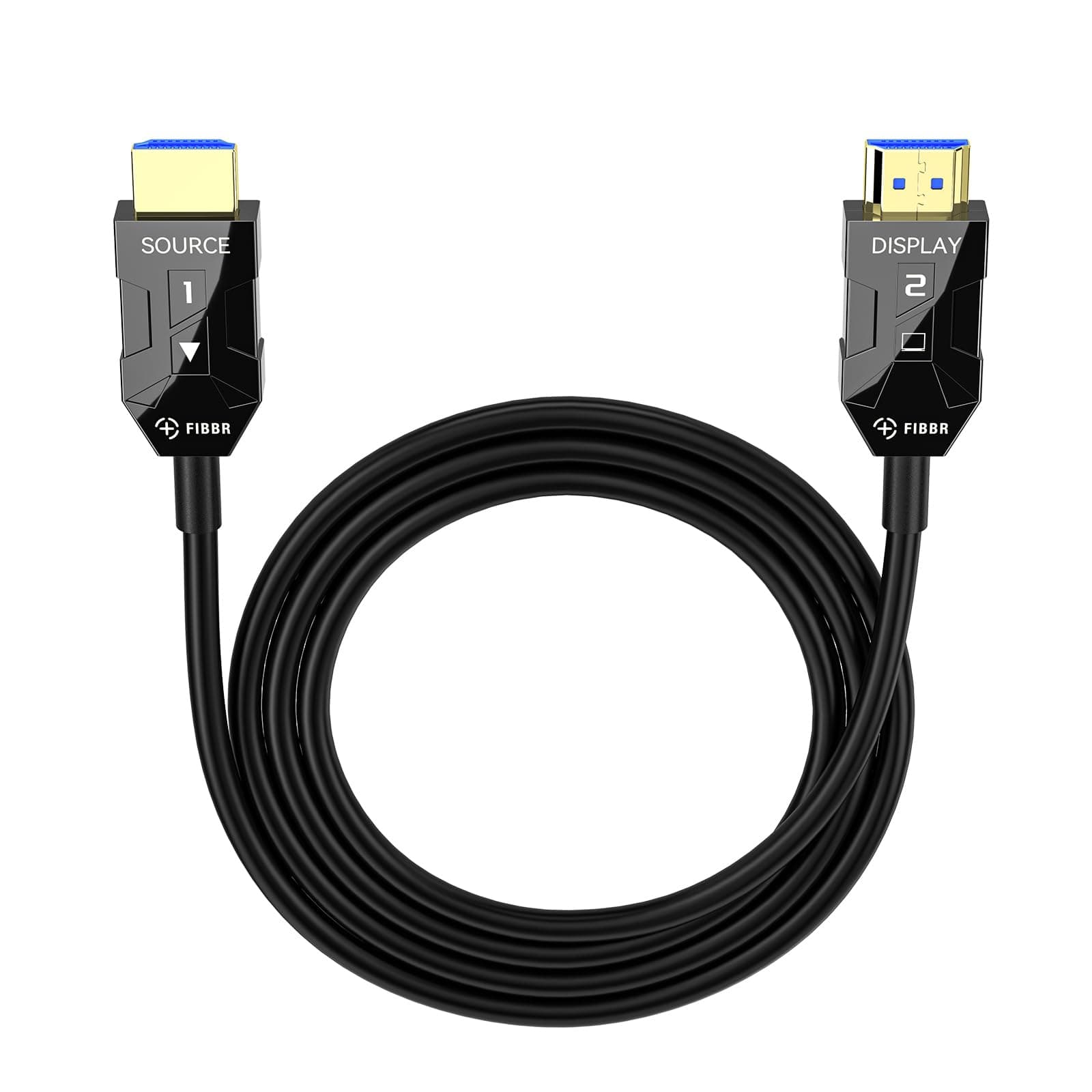 FIBBR 8K HDMI 2.1 Cable de Fibra Óptica 7.5M, 48Gbps Ultra Alta Velocidad HDMI Cable Activo AOC, 8K@60Hz 4K@120Hz/144hz HDR Efectos de Sonido Dolby Dinámicos para Cines en Casa, Entusiastas del Juego