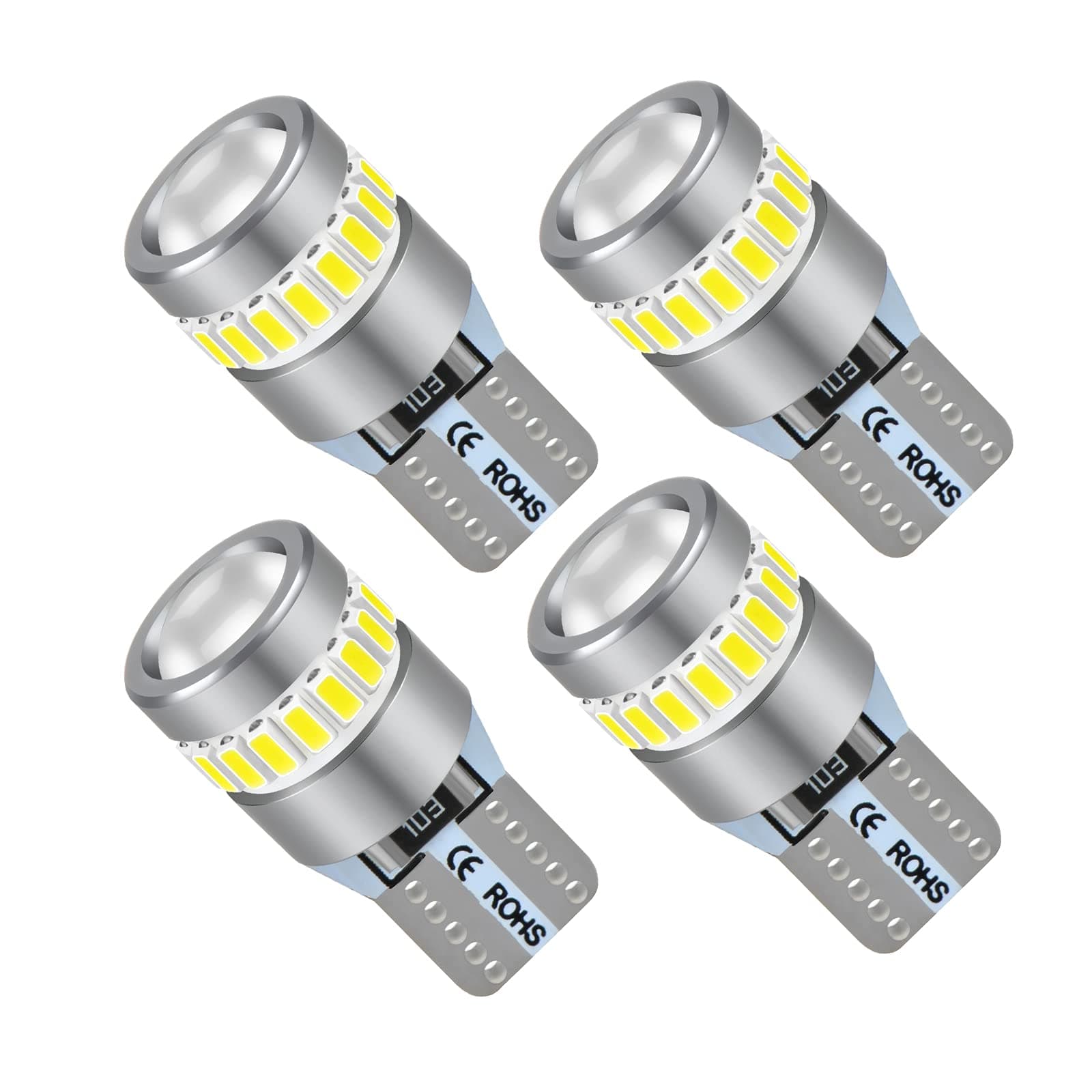 XELORD T10 W5W LED 194 168 Lampadina Cuneo LED Senza Errori Super Luminoso 6000K Bianco12V Per Luci interne,Luci laterali,Luce di Cortesia per Targa(4 Pezzi)