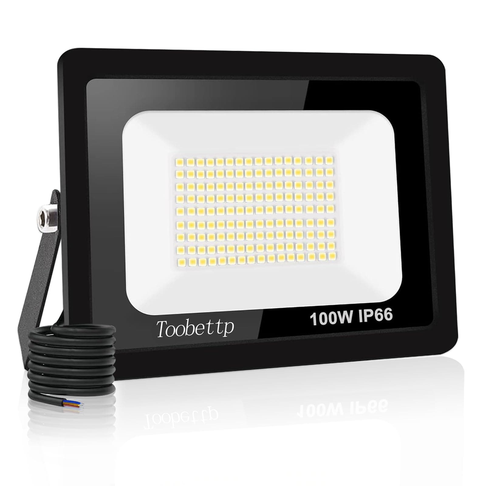 Foco LED Exterior 100W, toobettp 10000LM Focos Led 6500K Luz Blanca Fría, IP66 Impermeable Aplique Pared para Garaje Jardín Patio Parque