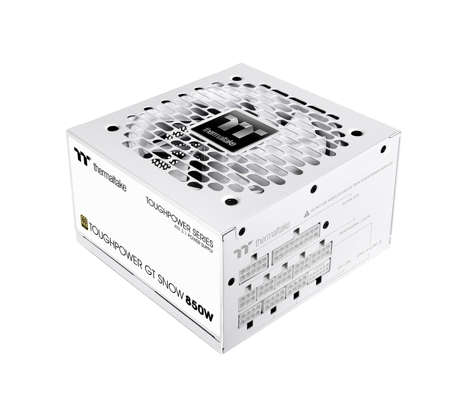 Thermaltake Toughpower GT 850W | Fuente de Alimentación Totalmente Modular ATX 3.1 | PCIe 5.1 12V-2x6 Nativo | 80 Plus Gold | Ventilador 120mm Silencioso | Smart Zero Fan | 5 Años Garantía | Blanco