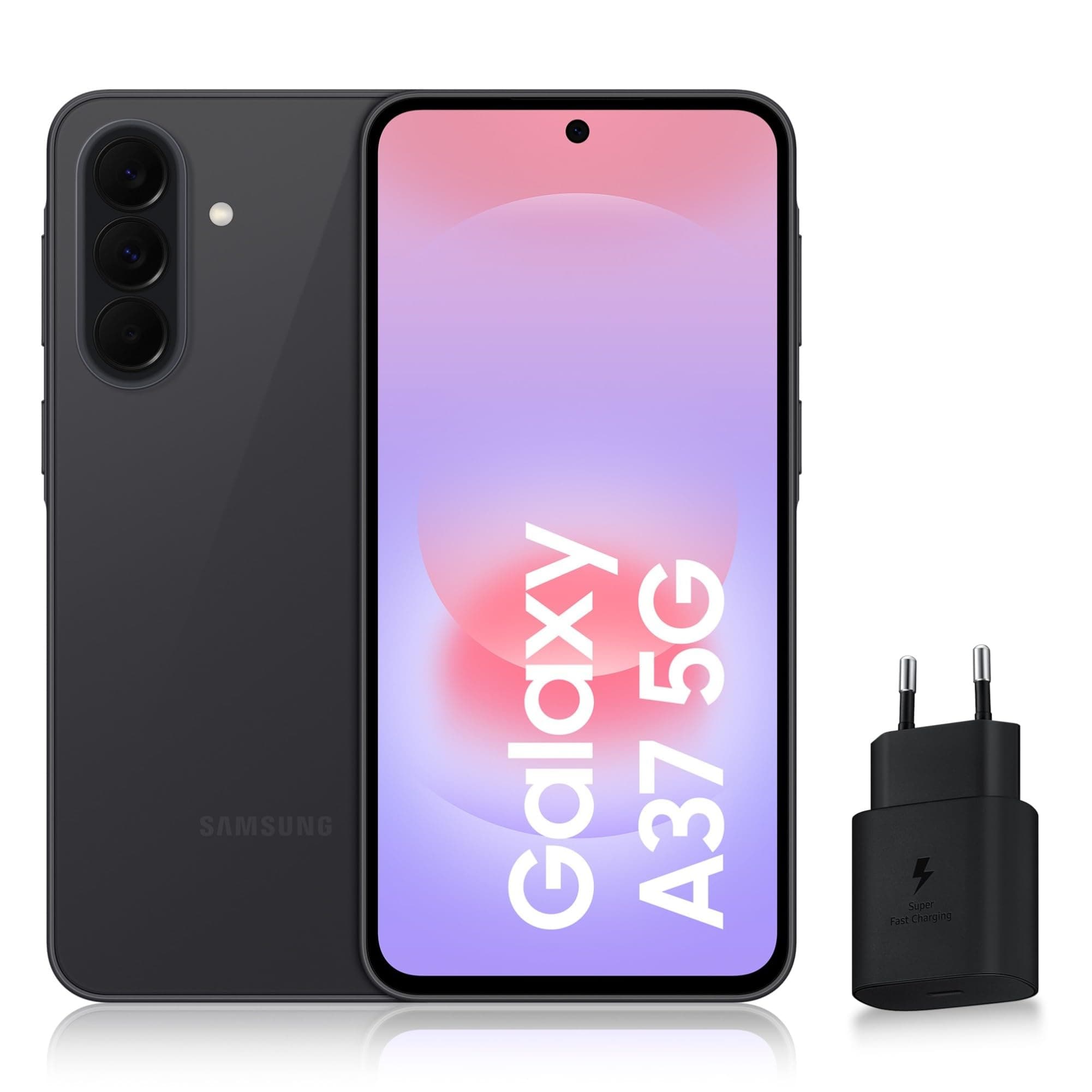 Samsung Galaxy A37 5G, Smartphone Android, 256 Go, Chargeur Secteur Rapide 25W Inclus, Smartphone déverrouillé, Graphite, Version FR