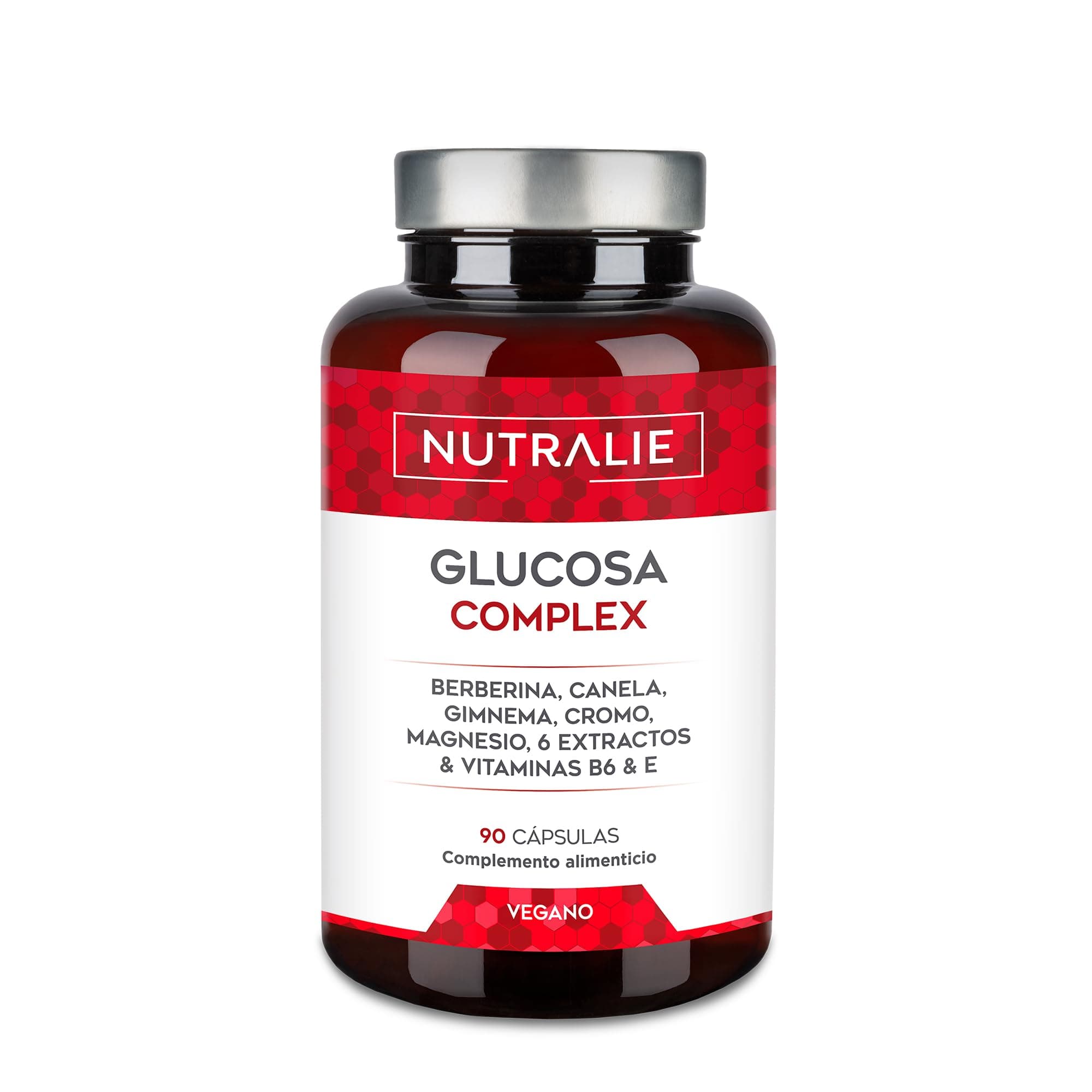 Glucosa Complex 2000mg - Niveles Normales de Glucosa en Sangre | Control Glucosa, Berberina Cromo Canela Gymnema Pimienta Negra Melon Amargo Vitamina E B6, 90 Cápsulas Nutralie