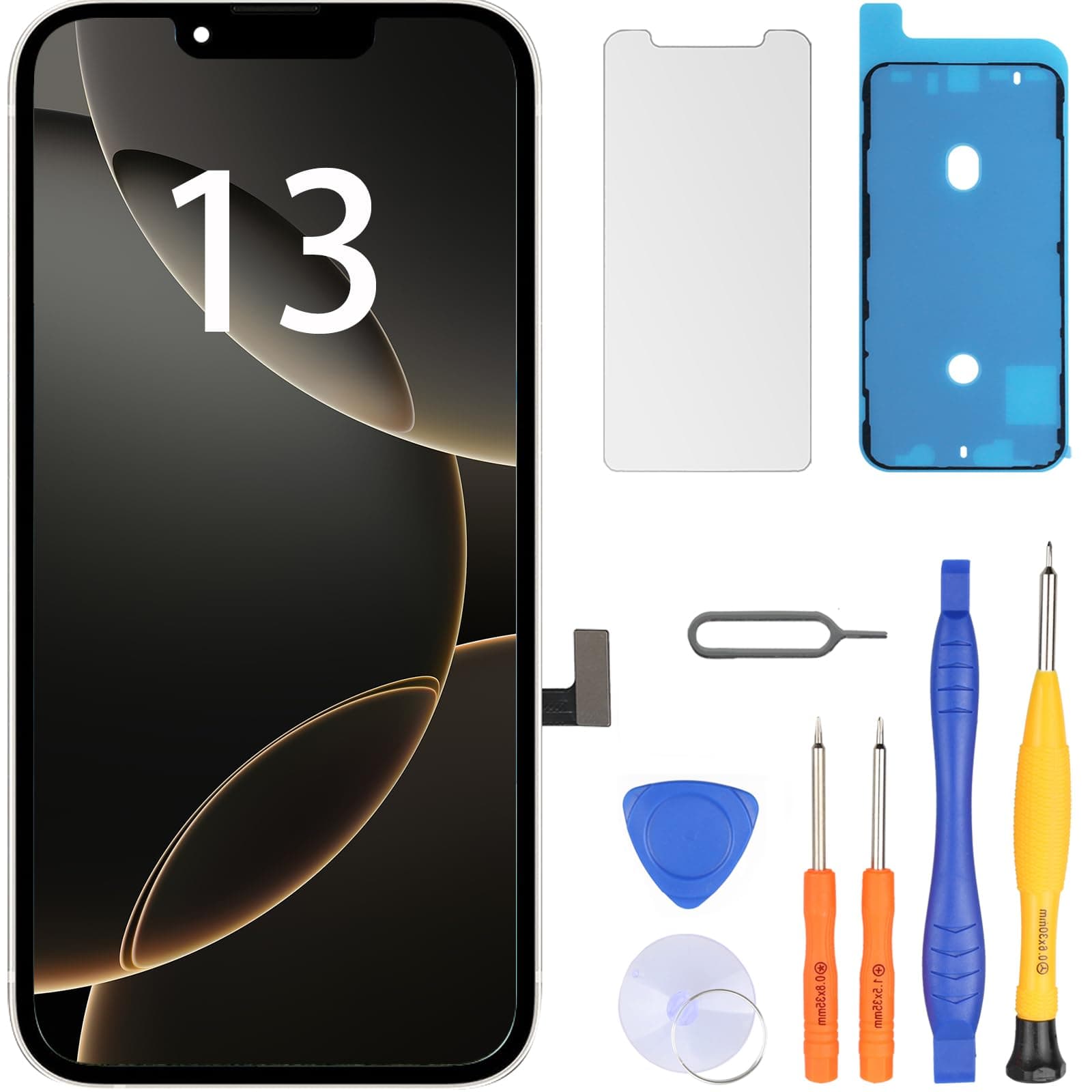 LL TRADER Écran pour iPhone 13 LCD 6,1" Écran de Rechange FHD Écran Tactile 3D Touch Digitizer Cadre Montage et Kit de réparation U01