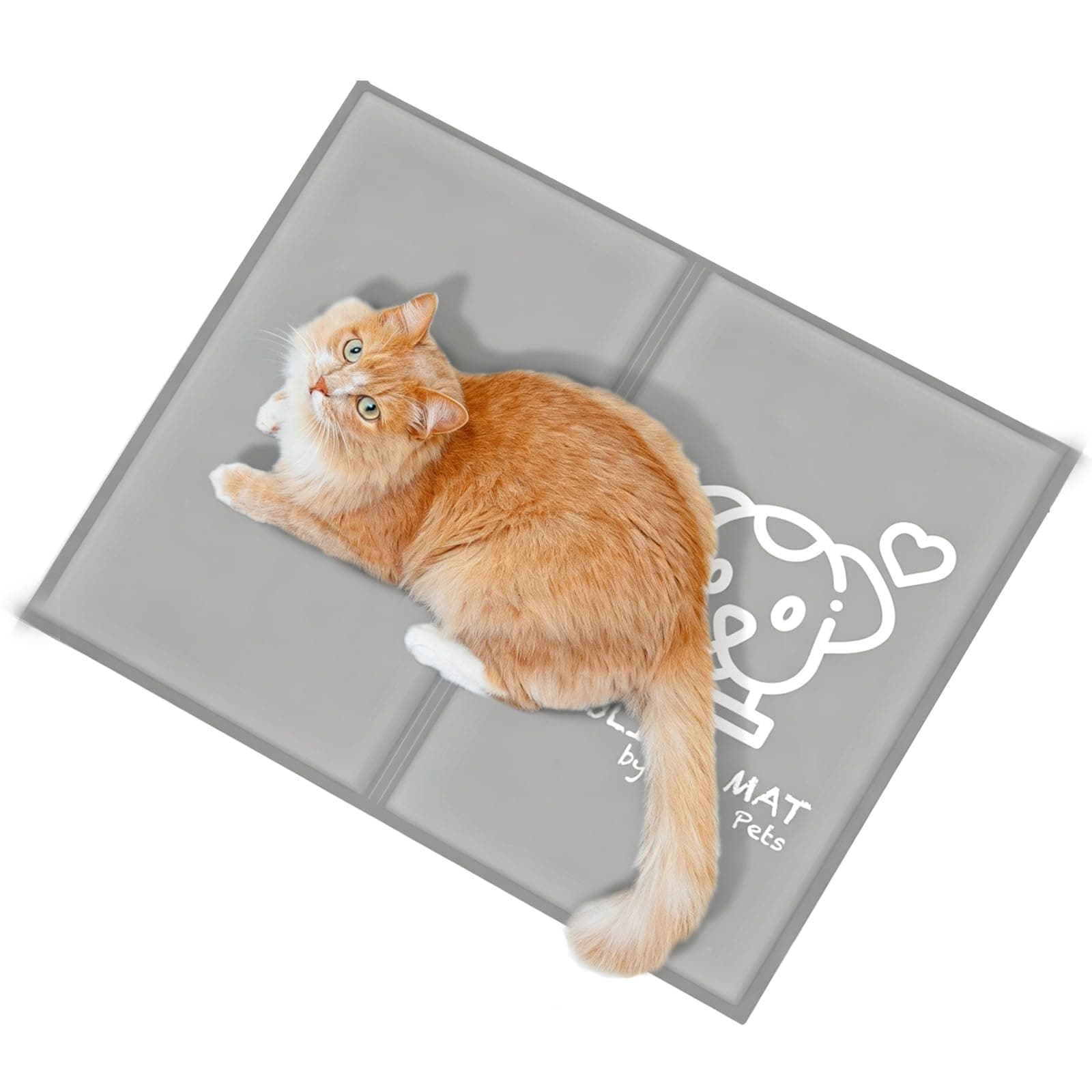 Pawtasy Tapis Rafraîchissant pour Chien et Chats avec Gel Non Toxique - Matelas Fraîcheur Refroidissant pour Animaux de Compagnie, Étanche et Facile à Nettoyer S 50 x 40 cm, Gris