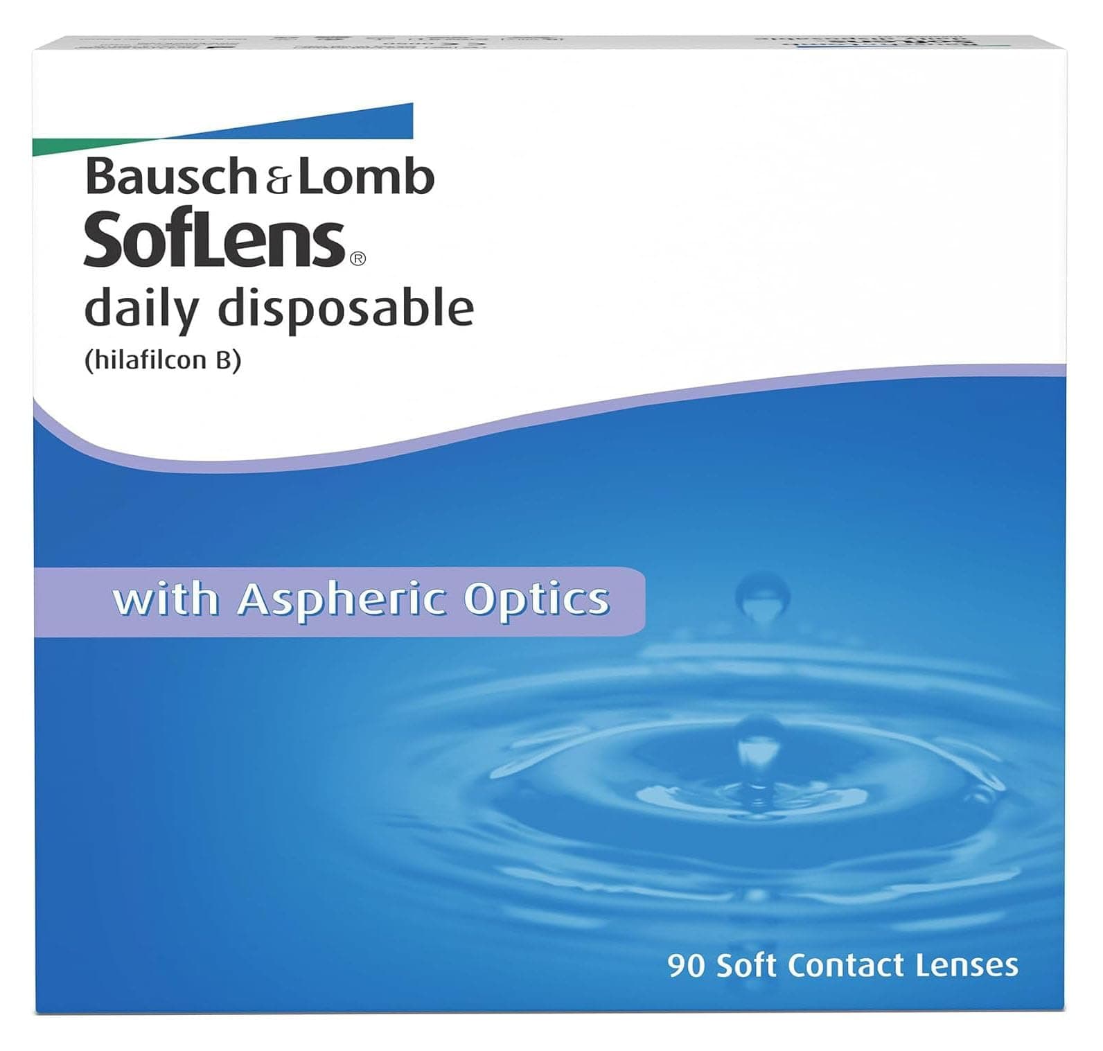 SofLens Daily Disposable Lenti a Contatto Correttive Giornaliere, -2.50 D | Bausch + Lomb, Lenti a Contatto Giornaliere Sferiche, 90 Lenti, CB 8.6 mm, DIA 14.2 mm (Negative)