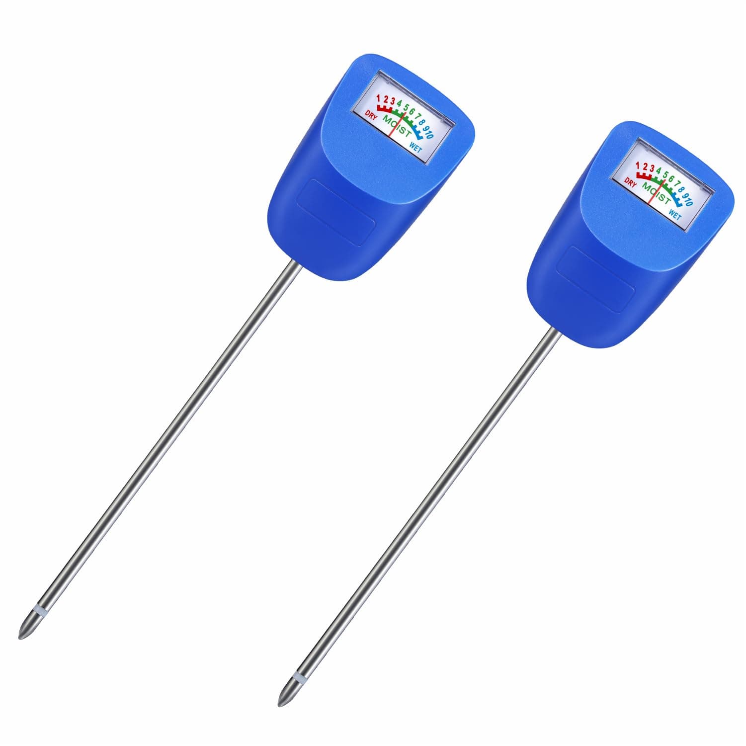 XLUX Misuratore di umidità del suolo per piante, misuratore di umidità del suolo, monitor dell'acqua per giardinaggio, agricoltura, casa, piante da interno ed esterno, blu, confezione da 2