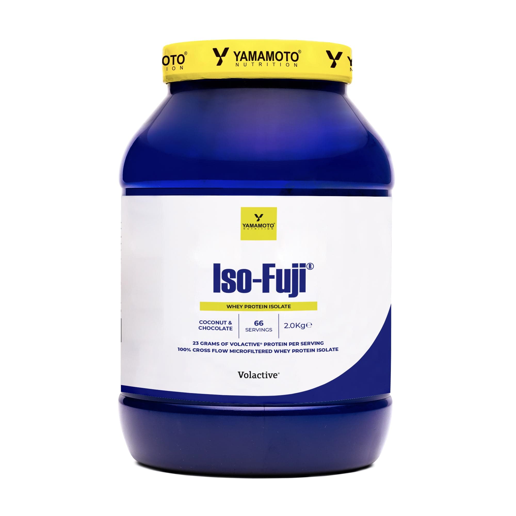 YAMAMOTO Nutrition, Iso-Fuji Volactive 2 kg, Integratore di Proteine del Siero del Latte Isolate Ultrafiltrate, Proteine in Polvere Isolate, Gusto Cocco e Cioccolato
