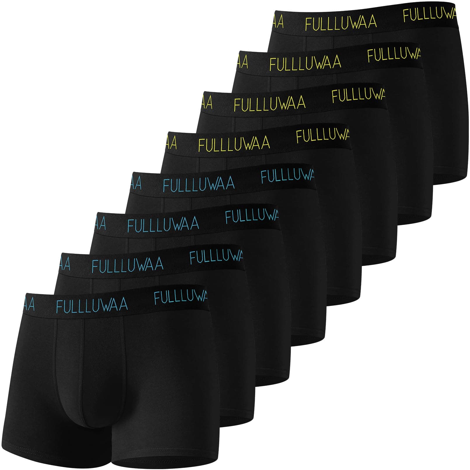 Fullluwaa Boxer Hombre Pack 8, Algodón Elástico, Suaves, sin Etiquetas | Pack Calzoncillos Hombre Boxer, Transpirable y Cómodo, Costuras Finas, Resistentes Sencillos, Cintura Elástica