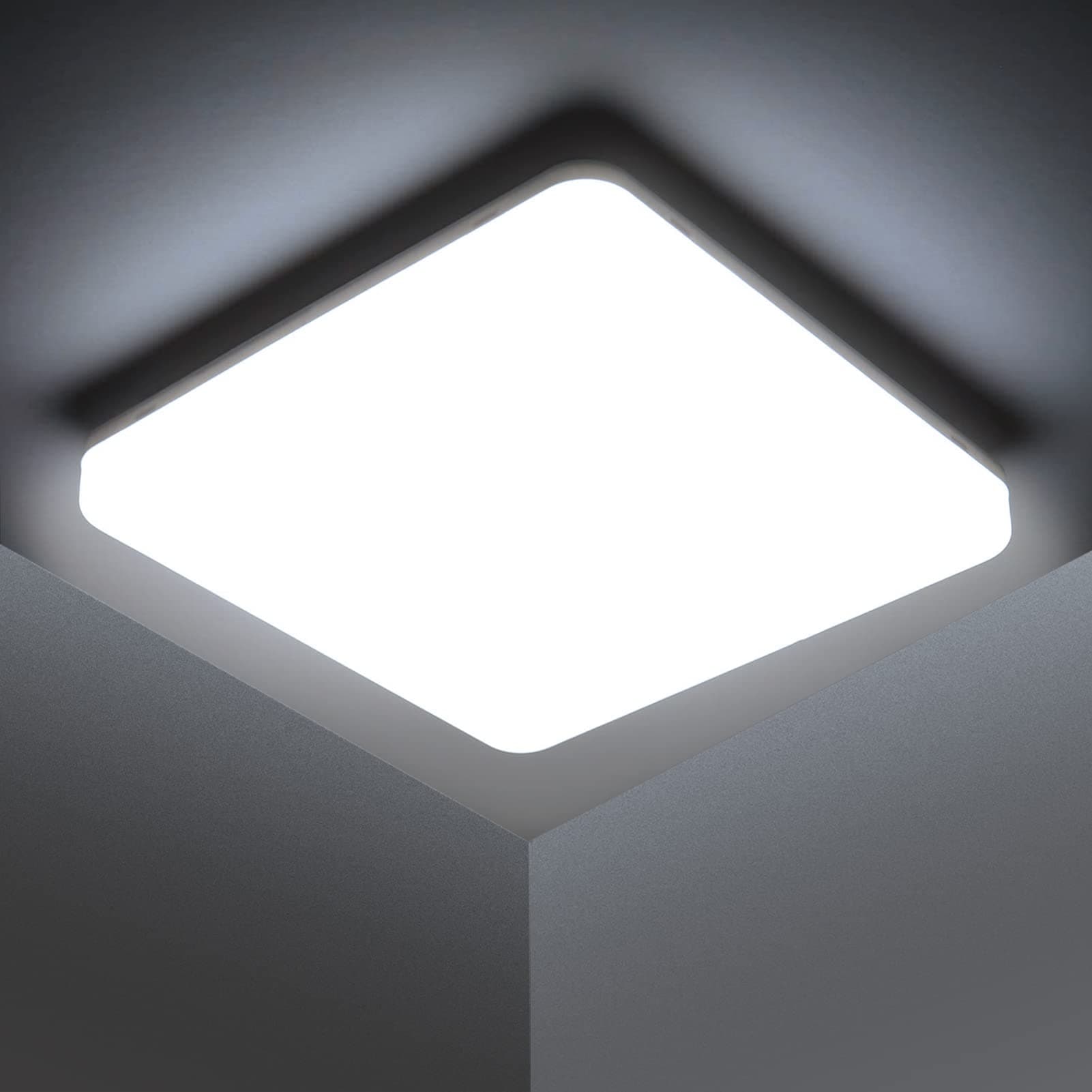Kambo Lampada da Soffitto LED Luce Quadrata 48W Plafoniera Moderno Bianco Freddo 6500K 4320LM Plafoniera Soffitto Bagno Cucina Camera da letto Sala Ufficio Cantina