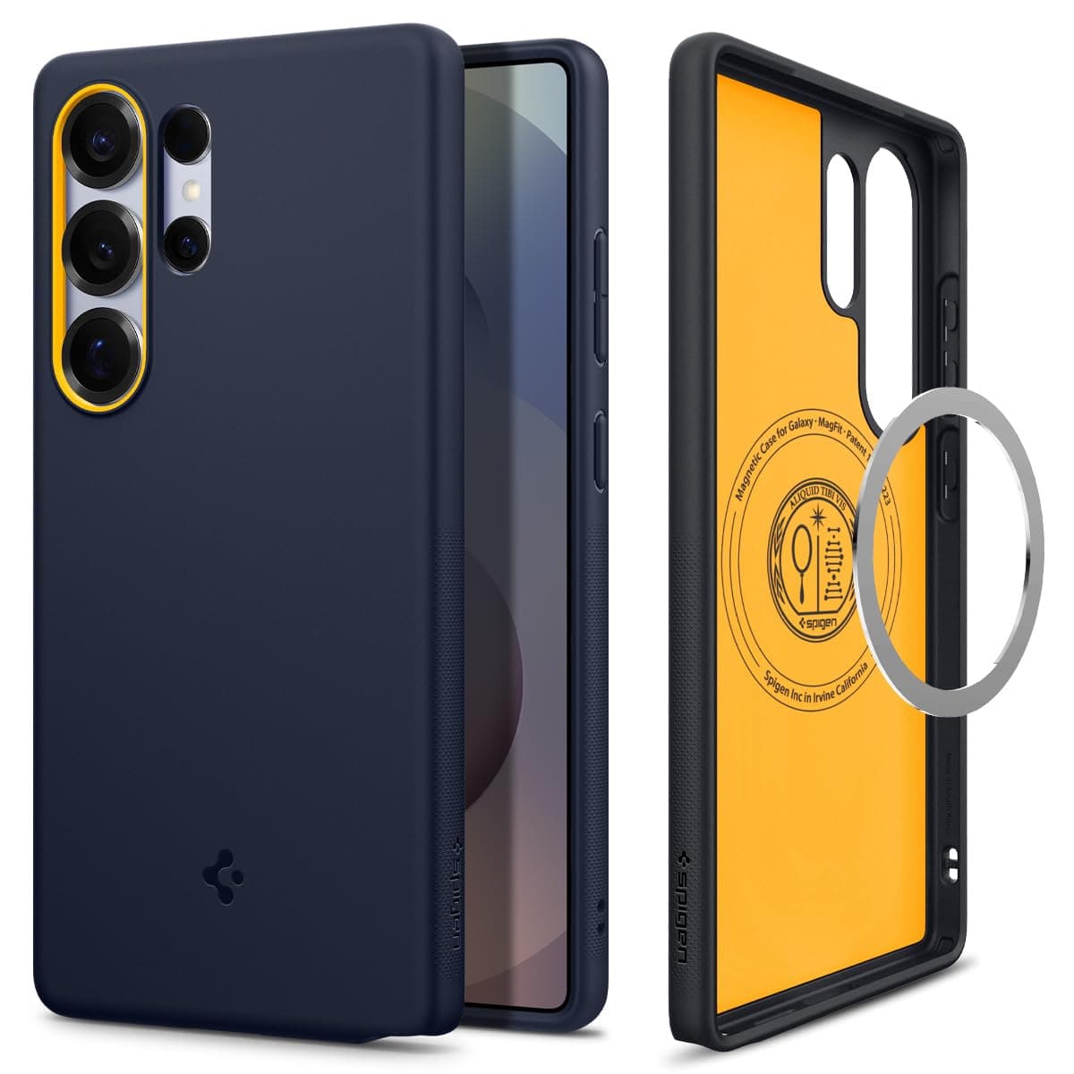 Spigen NanoPop MagFit Hülle für Samsung Galaxy S25 Ultra, Kompatibel mit MagSafe -Blueberry Navy