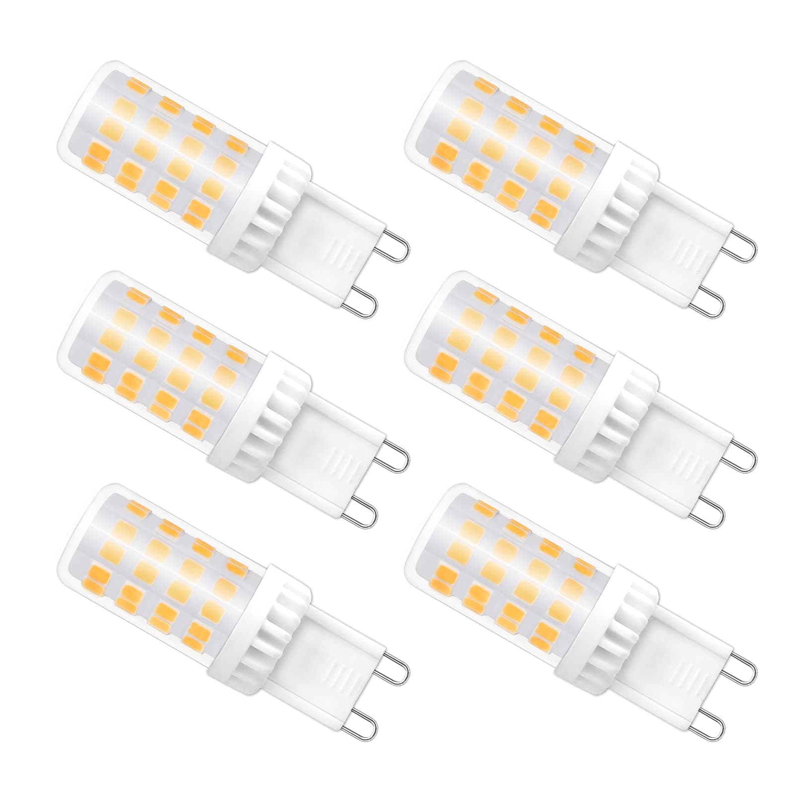Caldarax G9 LED 5W Luce Naturale 4000K, Equivalente Alogena G9 50W 30W, 450LM, Non-dimmerabile, Lampade LED Attacco G9, Risparmio Energetico, per Soggiorni, Corridoi, Camere da Letto, 6 Pezzi