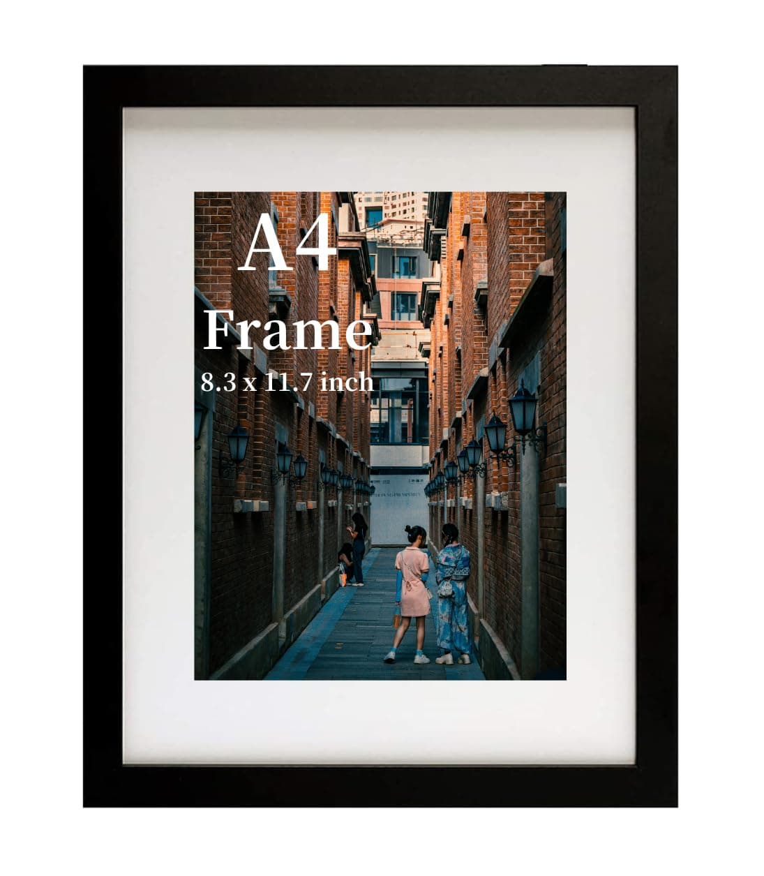 MEGAROOM Cadre A4, Noir – Cadre Photo A4 21x29,7cm en Bois, Écran mural ou de bureau, Décoration Salon Chambre Bureau, Cadre Photo Personnalisé avec verre acrylique, Style Élégant et Polyvalent