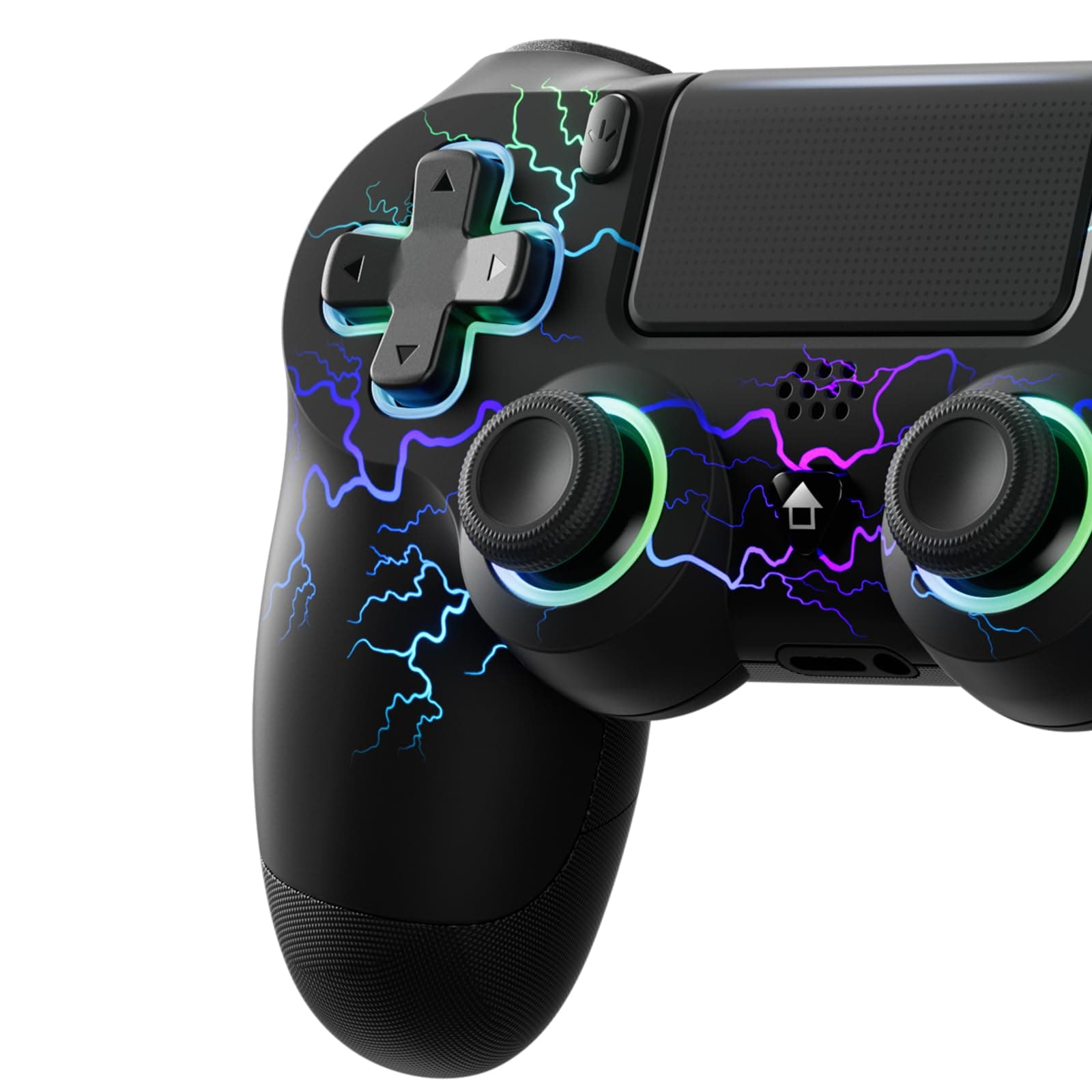 ECHTPower Manette P-S-4 avec Joystick Hall, Manette sans fil avec RGB, Vibration, Turbo, 1000Hz, Batterie 1000mAh, Compatible PC/Switch/Steam Deck/Android/iOS/TV