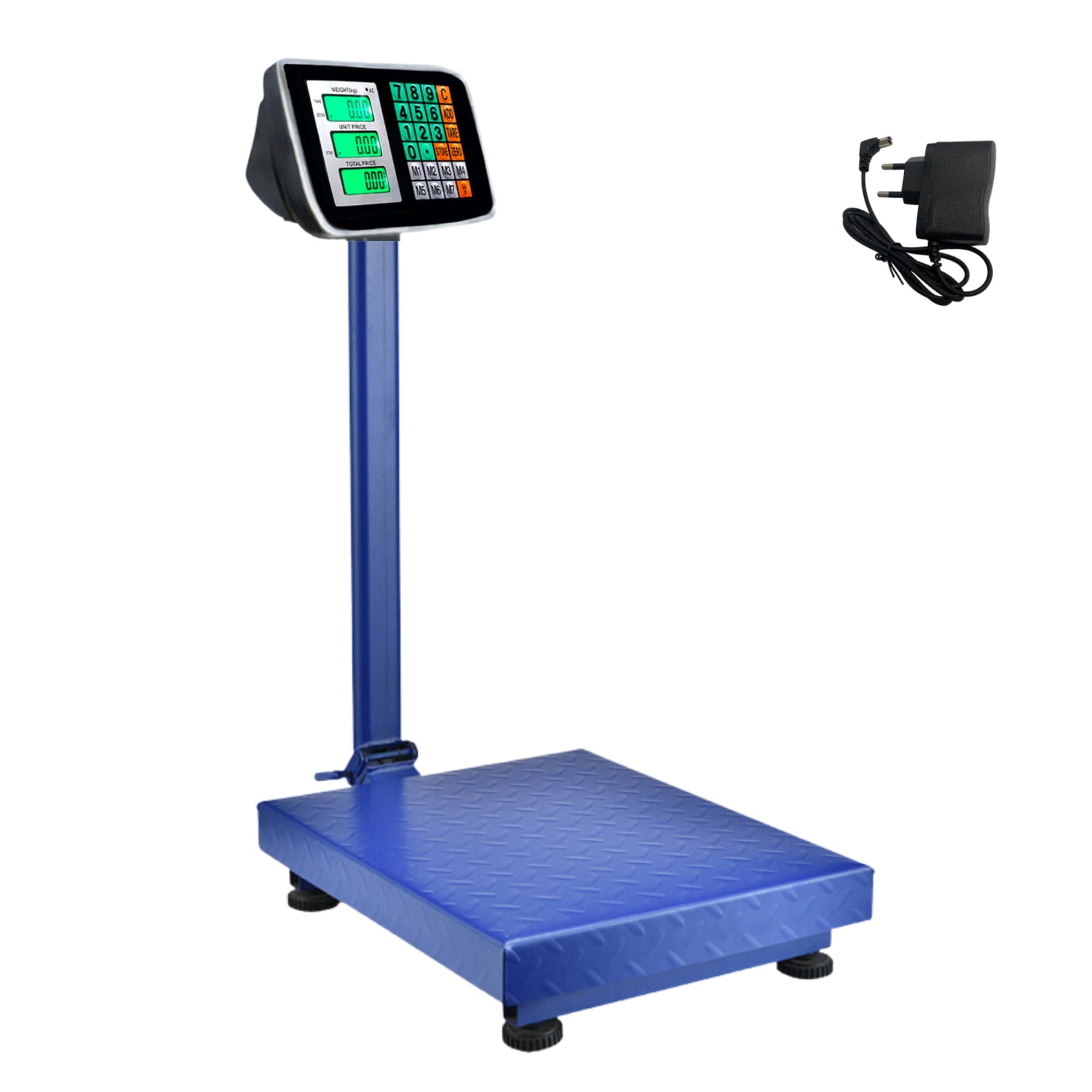 Báscula Industrial de Plataforma 150 kg. Balanza Digital Plegable con Pantalla LCD. Plataforma de Acero. Báscula Profesional Multifuncional, Perfecta para Paquetería, Almacenes, Comercios.