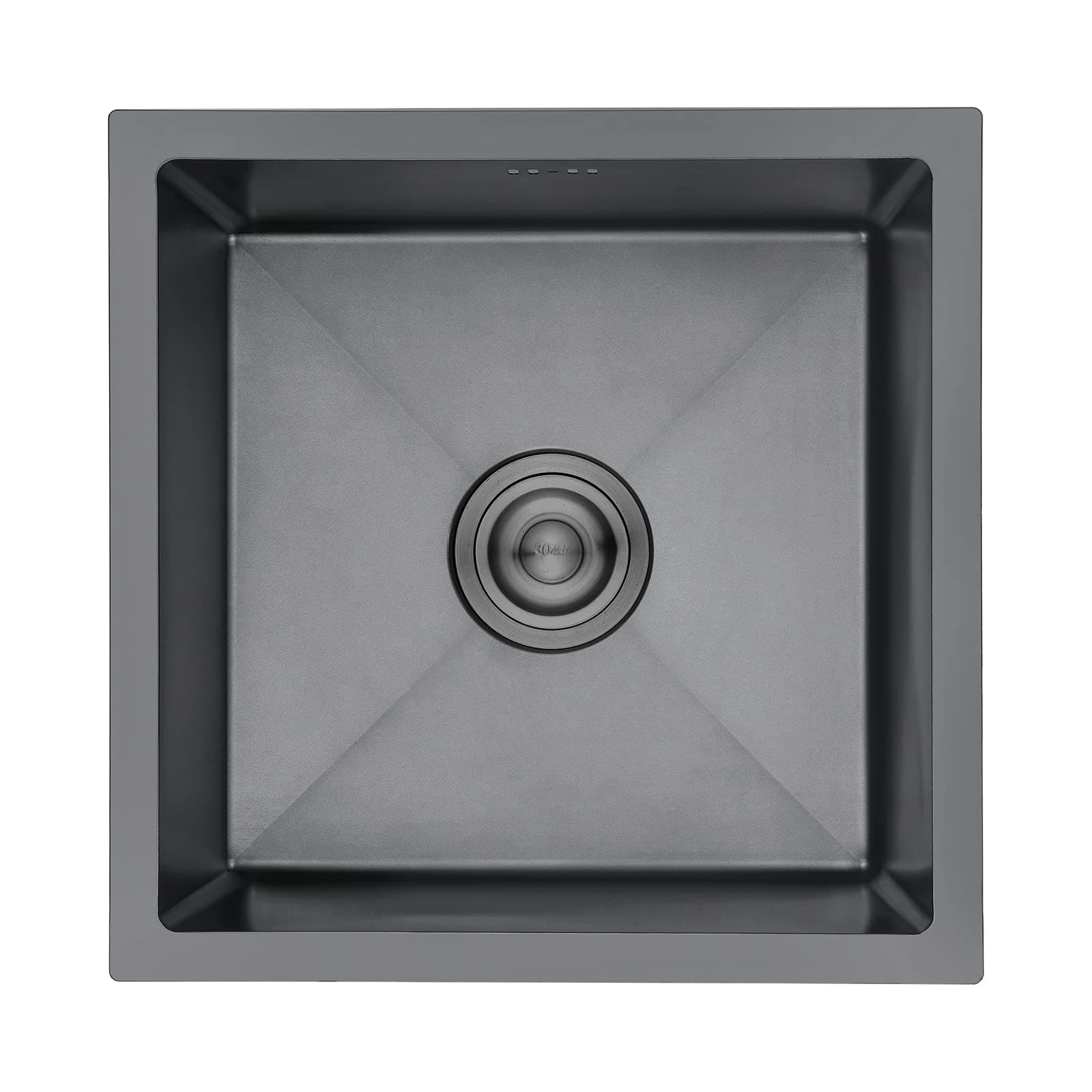 Ibergrif M84040B Fregadero Cocina 40 x 40 cm, Fregadero Bajo Encimera o Sobre Encimera con Filtro de Drenaje, Acero Inoxidable, Gris Oscuro