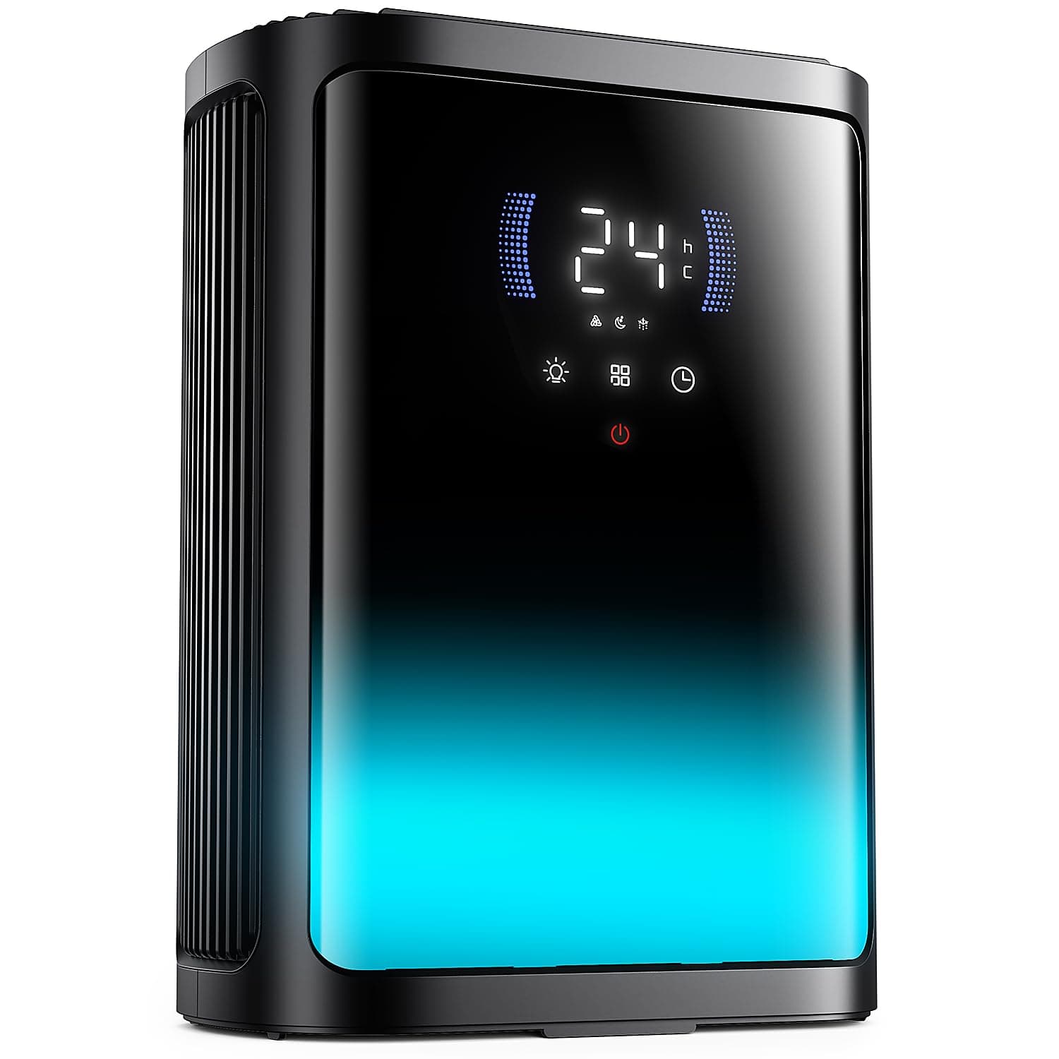 Deshumidificateur d air 3L, Déshumidificateurs Electrique Anti Moisissure | Déshumidificateur 60W ,dégivrage auto, silencieux <35dB, minuterie 6/8/12H, lampe 7 couleurs pour bain chambre armoire (Noir)
