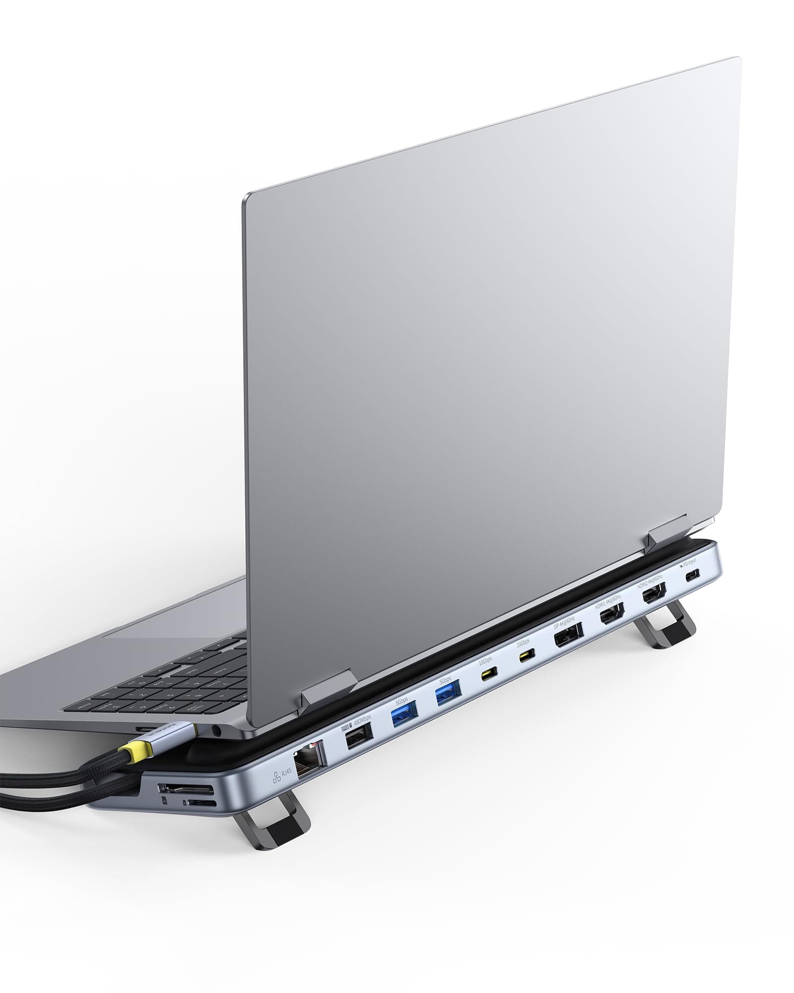 Baseus Station d'accueil pour Ordinateur Portable, 12 en 1, HUB Triple écran 4K, HDMI/DP, 10 Gbit/s USB A/C, Transfert de données Rapide, PD100W, Ethernet, TF/SD, Station d'accueil USB C avec Windows