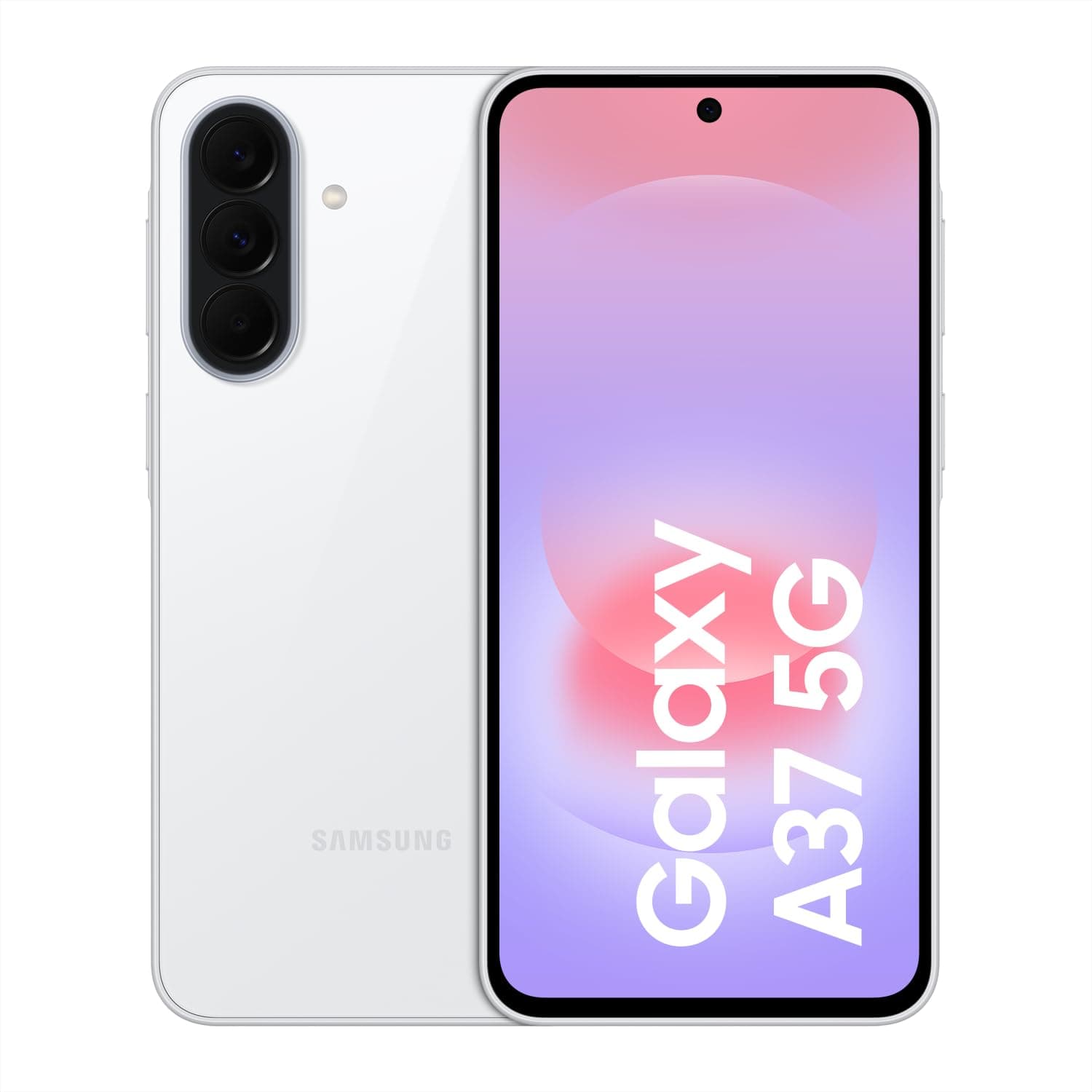 Samsung Galaxy A37 5G, Schlankes AI-Smartphone, Awesome Intelligence, 256 GB Speicherplatz, 50 MP Weitwinkel-Kamera, Bis zu 2 Tage Akkulaufzeit, IP68, Awesome White, 2,5 Jahre Herstellergarantie