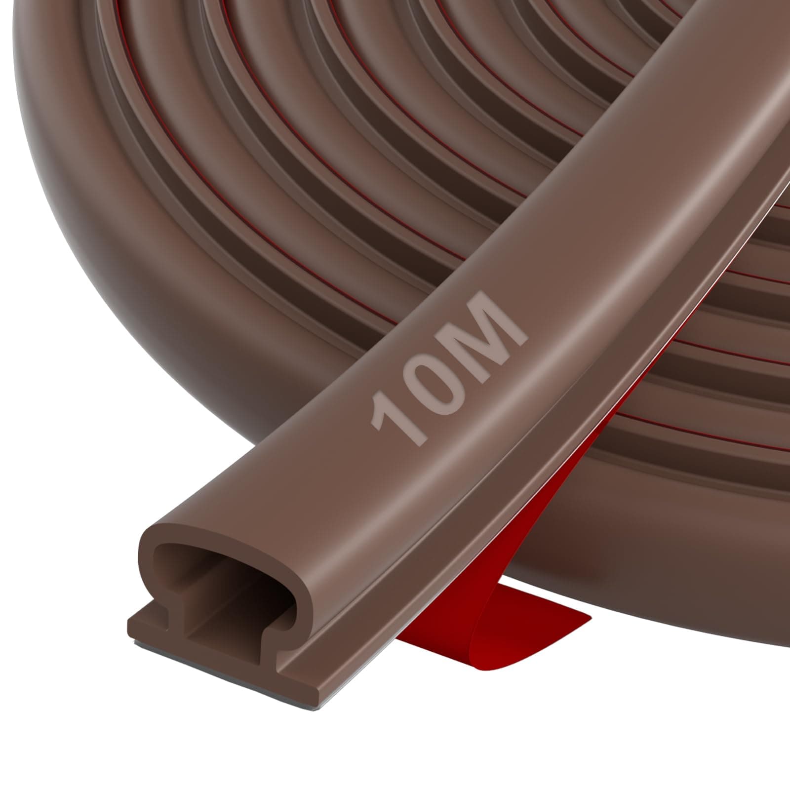 Hzetuu Guarnizione Adesiva per Finestre e Porte - Isolamento Termico e Acustico, Anti-Spifferi, Facile Applicazione, Resistente agli Agenti Atmosferici, Ideale per Casa e Ufficio, 10m, Marrone