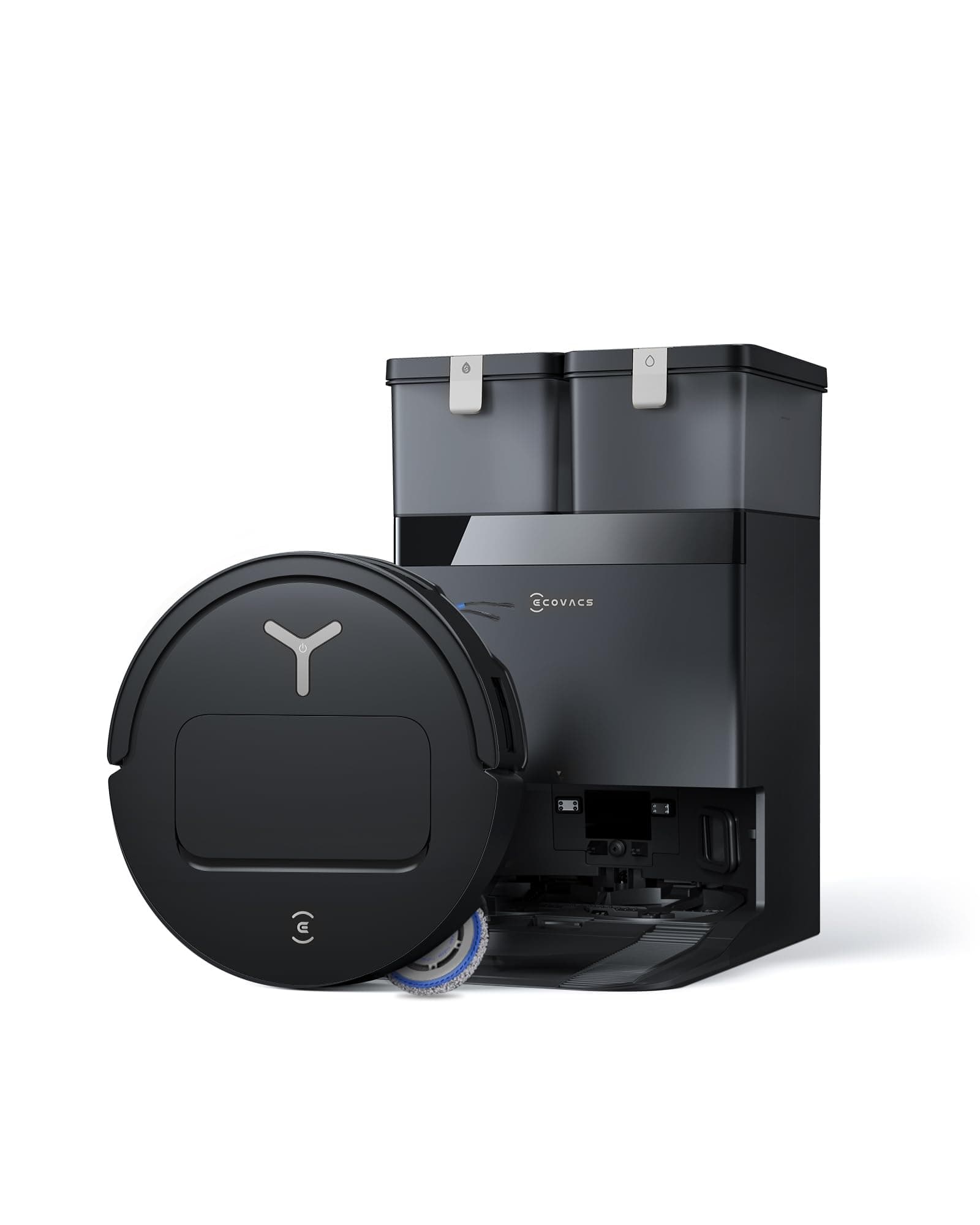 ECOVACS DEEBOT T50 Omni Gen3 Saugroboter mit Wischfunktion, 25.000 Pa, ZeroTangle 3.0, AIVI 3D 2.0, All-in-One-Omni-Station, Reinigung des Mopps bei 75 °C, ultraflache 81 mm, Mattschwarz