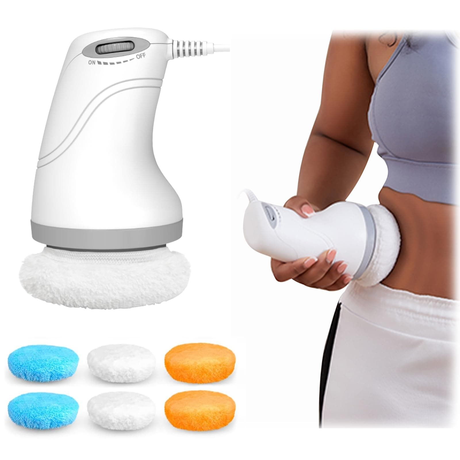 Masseur Anti Cellulite Electrique, Appareils pour L'abdomen, les Fesses, les Jambes, Massage avec 6 Coussinets Lavables pour Soulever, Raffermir et Lisser la Peau