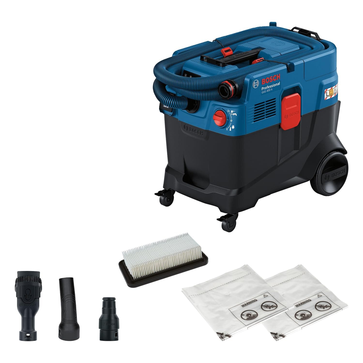 Bosch PRO Allessauger GAS 400 A (1200 W, automatische Filterreinigung (AFC), inkl. Hauptfilter, Schlauch, Werkzeugadapter, Krümmer, 2x Entsorgungssack)