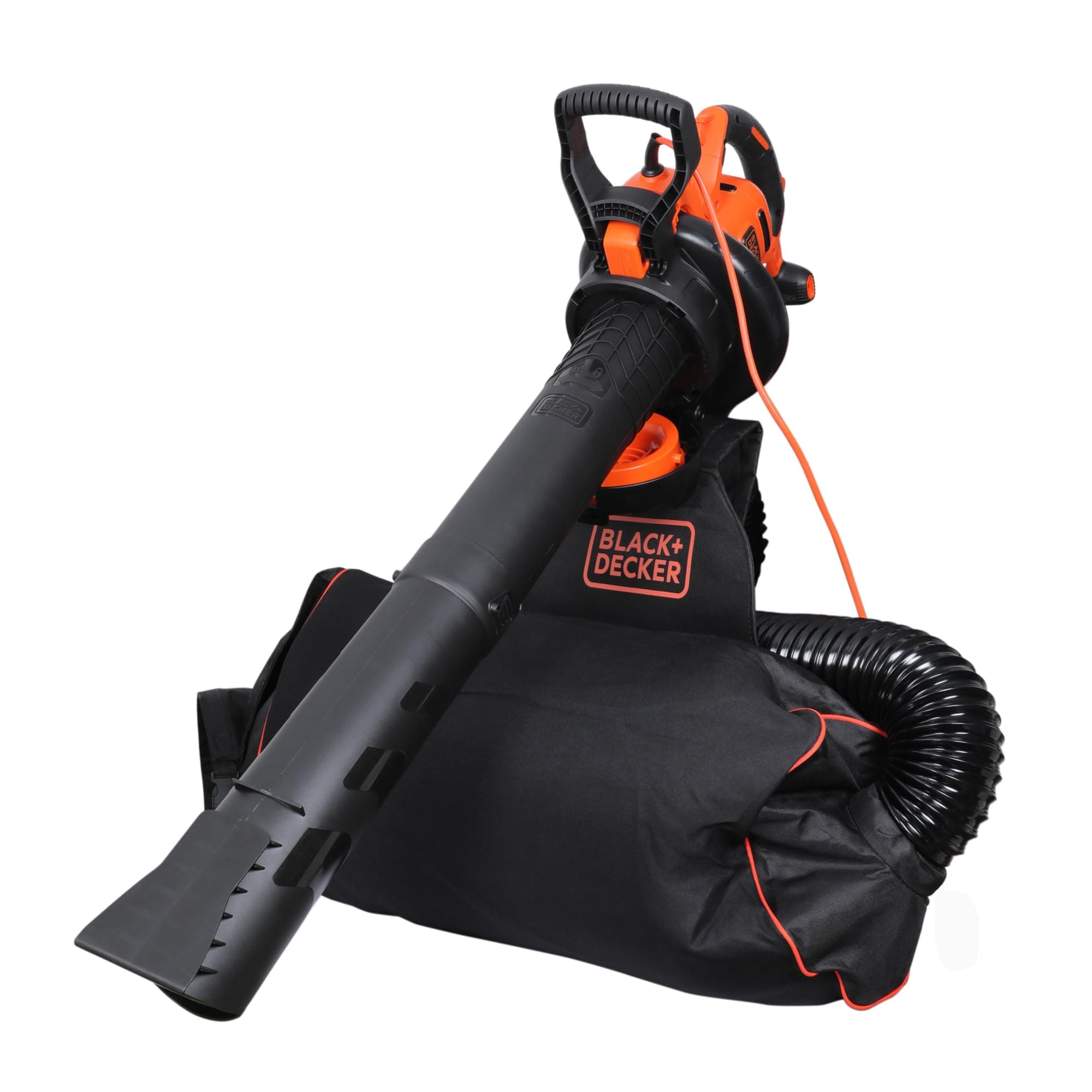 BLACK+DECKER Soffiatore aspiratore trituratore 3 in 1, 3000 W, BEBLV300-QS | Zaino di raccolta da 72 L incluso