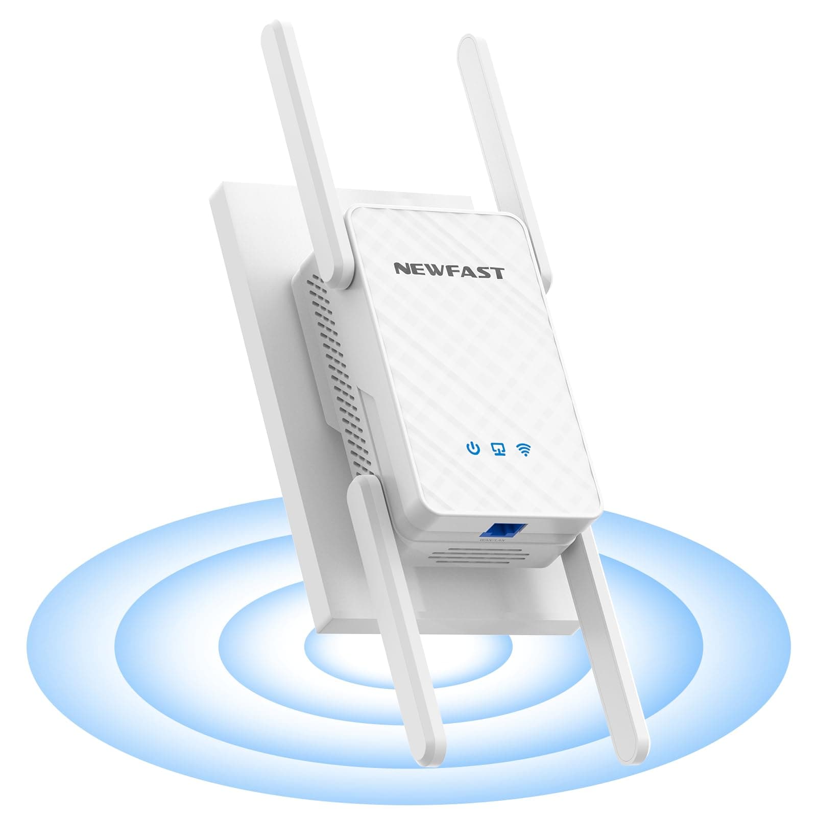 NEWFAST AX3000 Repetidor WiFi Largo Alcance Amplificador Señal WiFi 5Ghz/2.4Ghz Gigabit Wi-Fi Extender Admite 65 Dispositivos en línea, Modos repetidor/Router/Ap/Puente, 10/100/1000 Mbps, WPA2