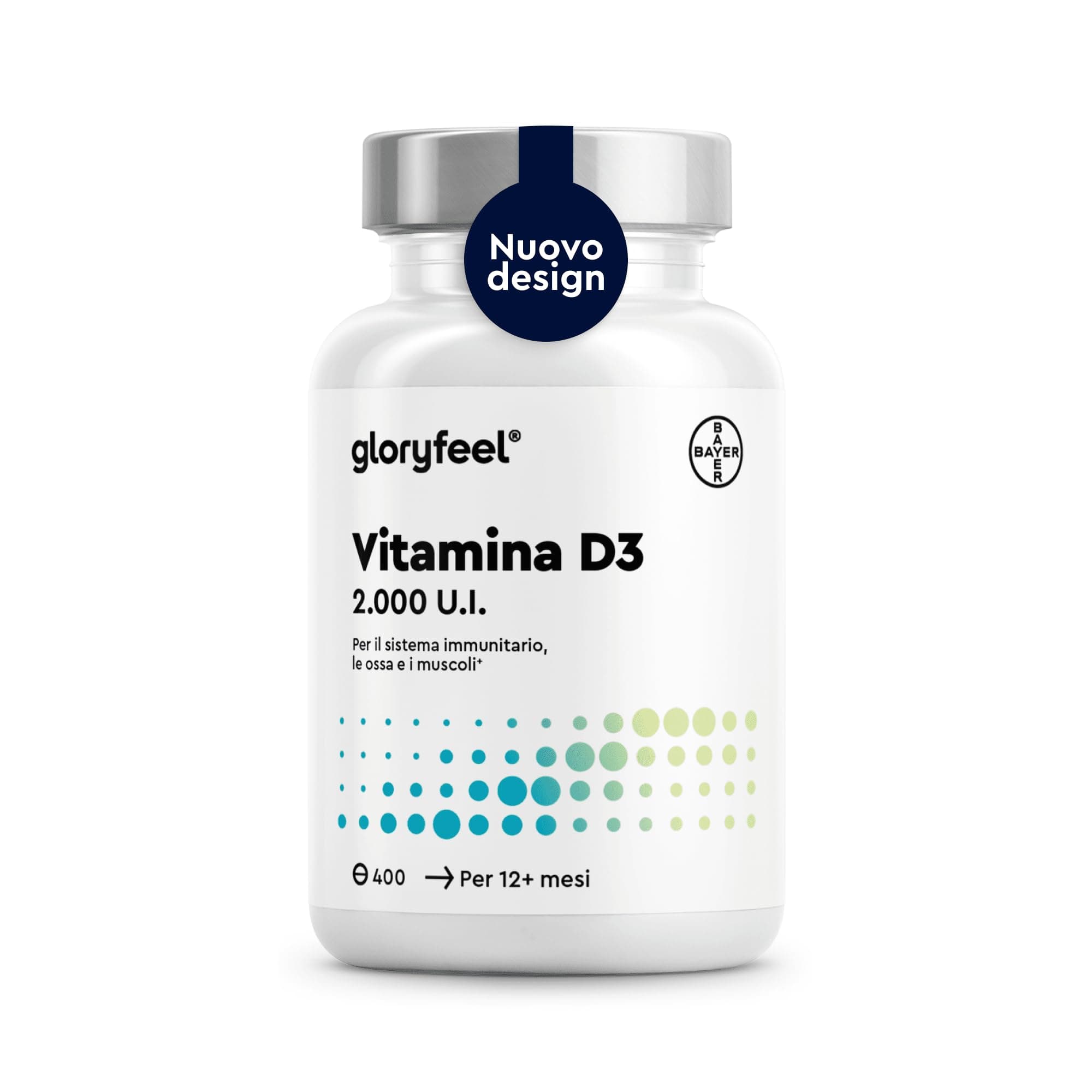 Vitamina D 2000UI (50mcg), 400 Compresse, Eletto PRODOTTO DELL'ANNO 2025, Vitamina D 2000 UI (Colecalciferolo), Integratore Qualità Premium, Ossa, Denti, Muscoli, Sistema Immunitario - Per più persone